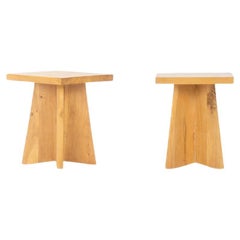 Lot de 2 tabourets Khi en chêne collection G44