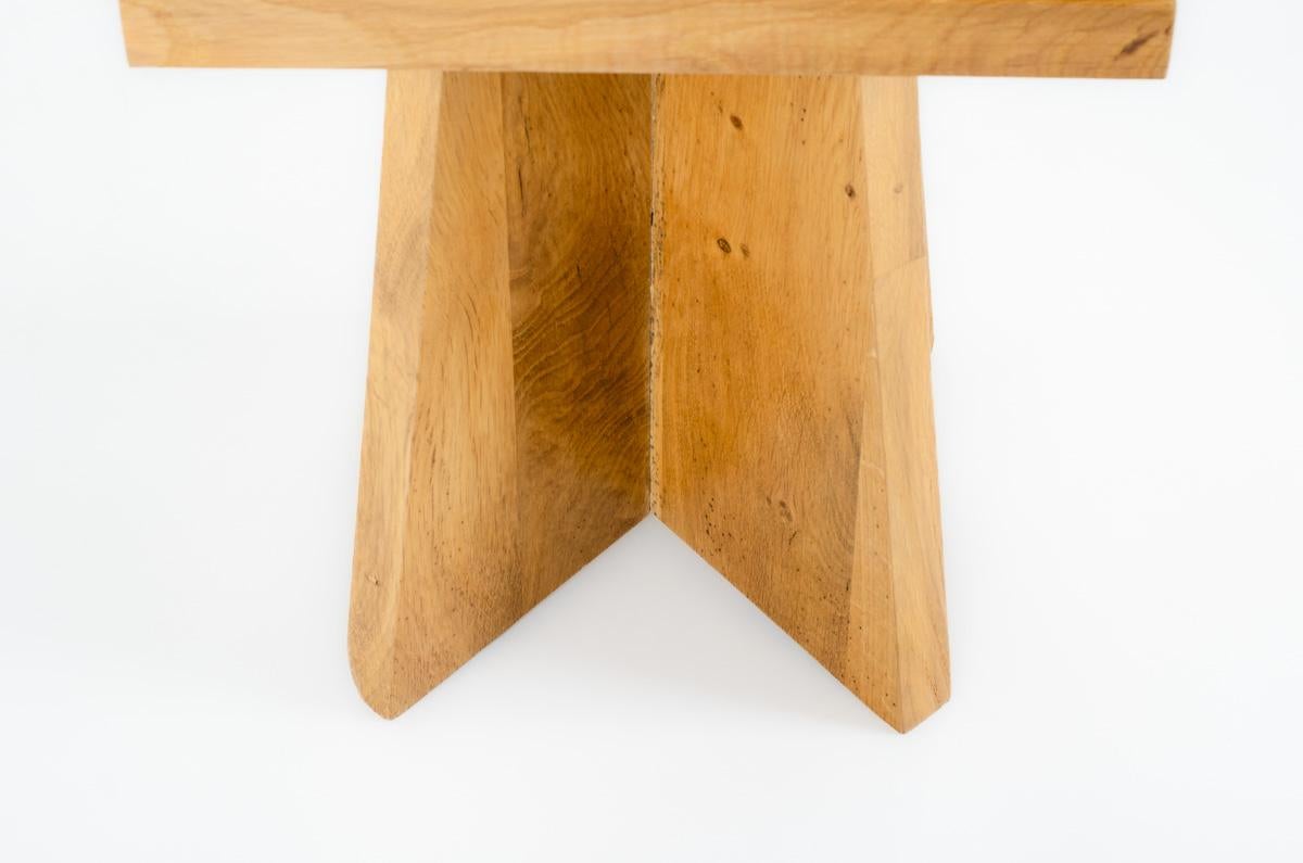 Set of 2 Khi stools in oak with cushions G44 collection For Sale 3