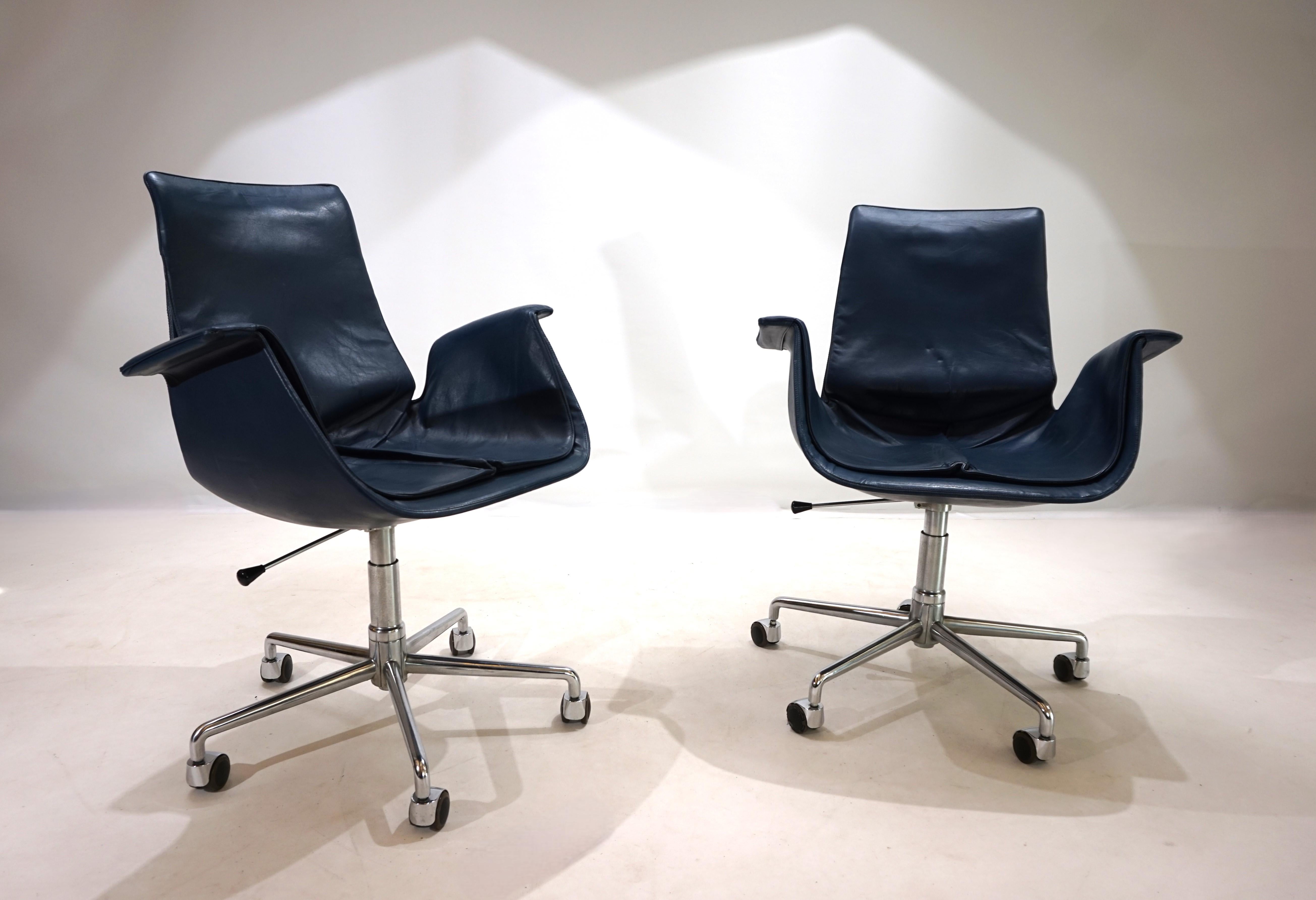 Satz von 2 Kill International 6727 Leder-Bürostühlen aus Leder von Fabricius & Kastholm im Angebot 12
