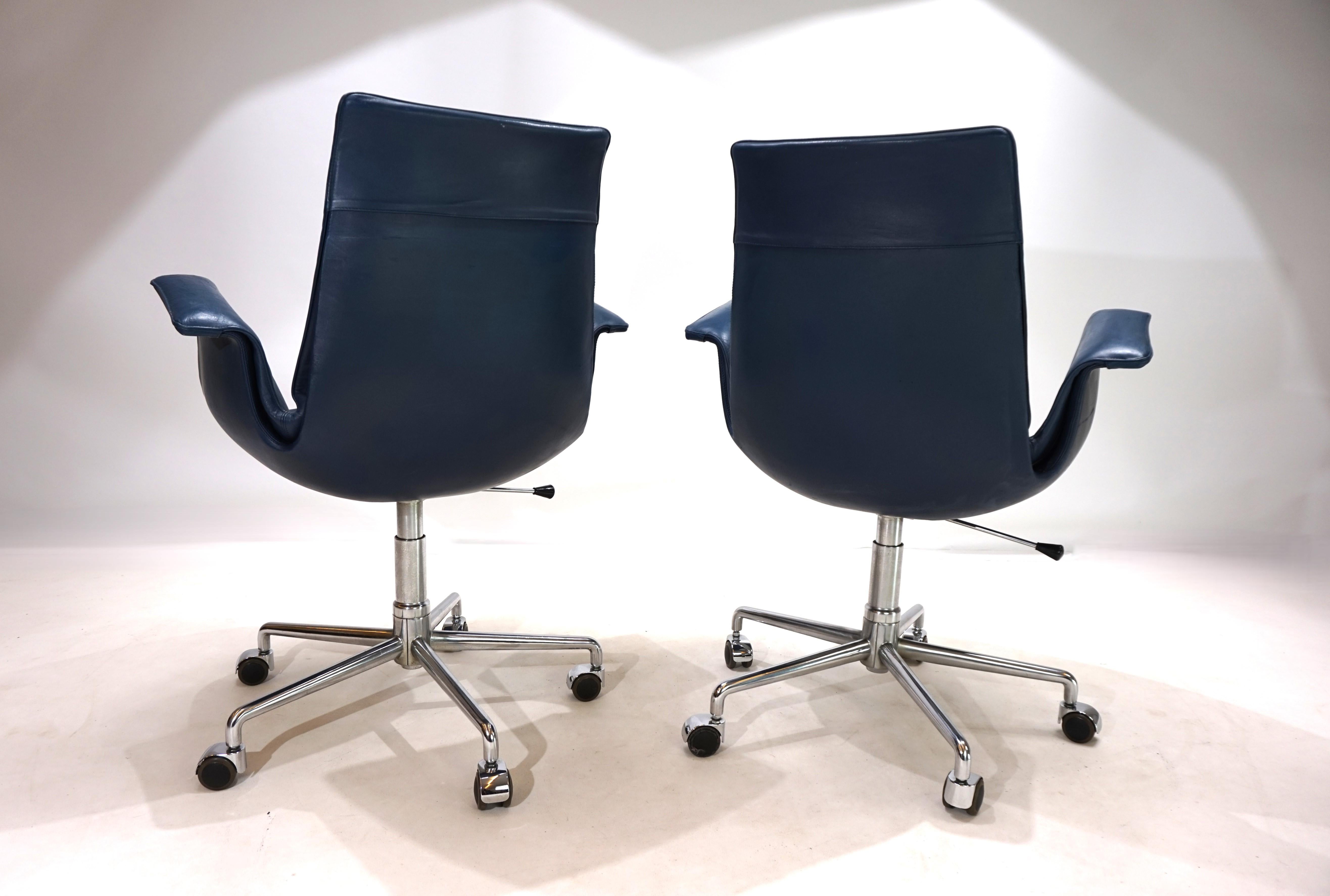 Satz von 2 Kill International 6727 Leder-Bürostühlen aus Leder von Fabricius & Kastholm im Zustand „Gut“ im Angebot in Ludwigslust, DE