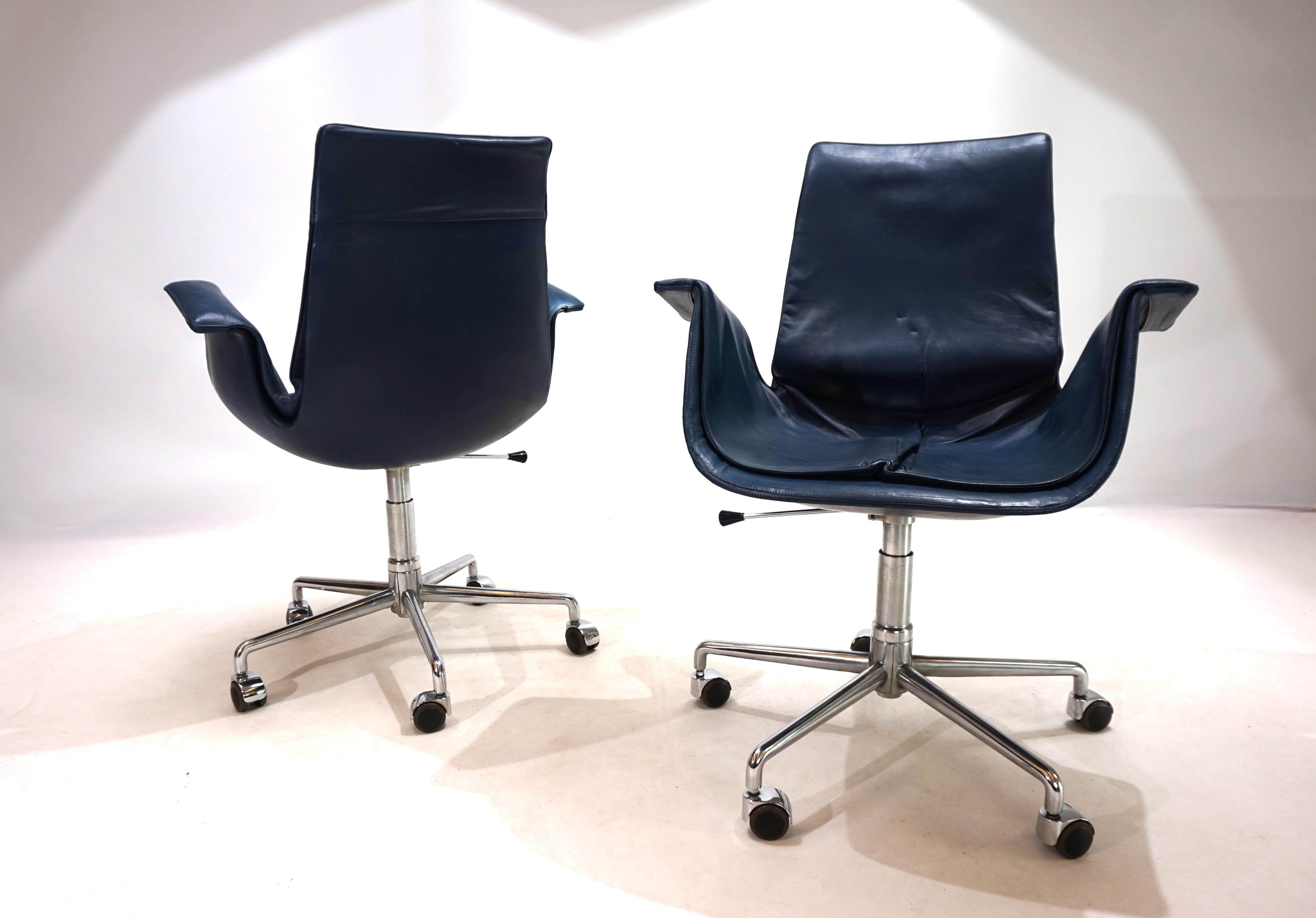 Satz von 2 Kill International 6727 Leder-Bürostühlen aus Leder von Fabricius & Kastholm im Angebot 1