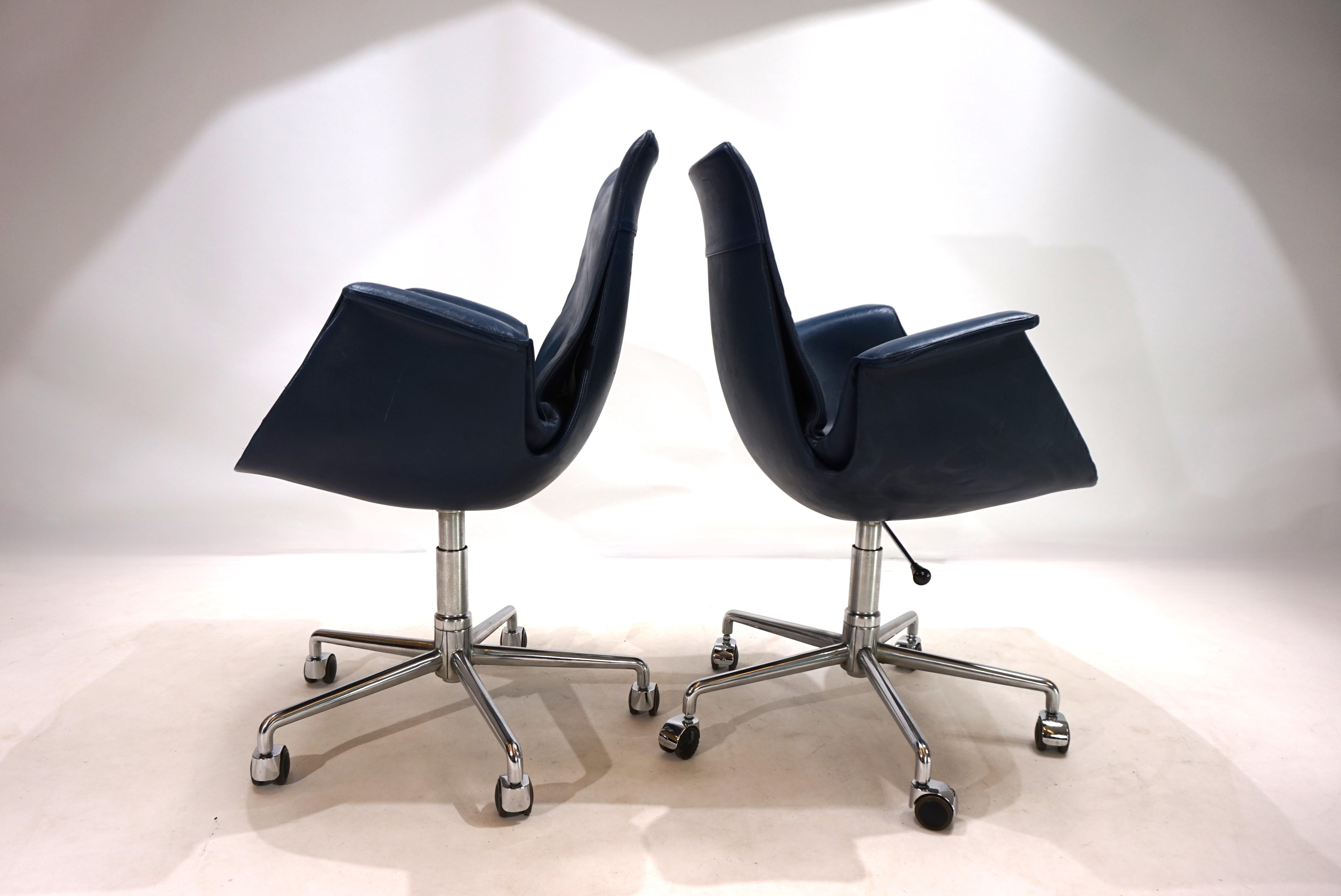 Satz von 2 Kill International 6727 Leder-Bürostühlen aus Leder von Fabricius & Kastholm im Angebot 3