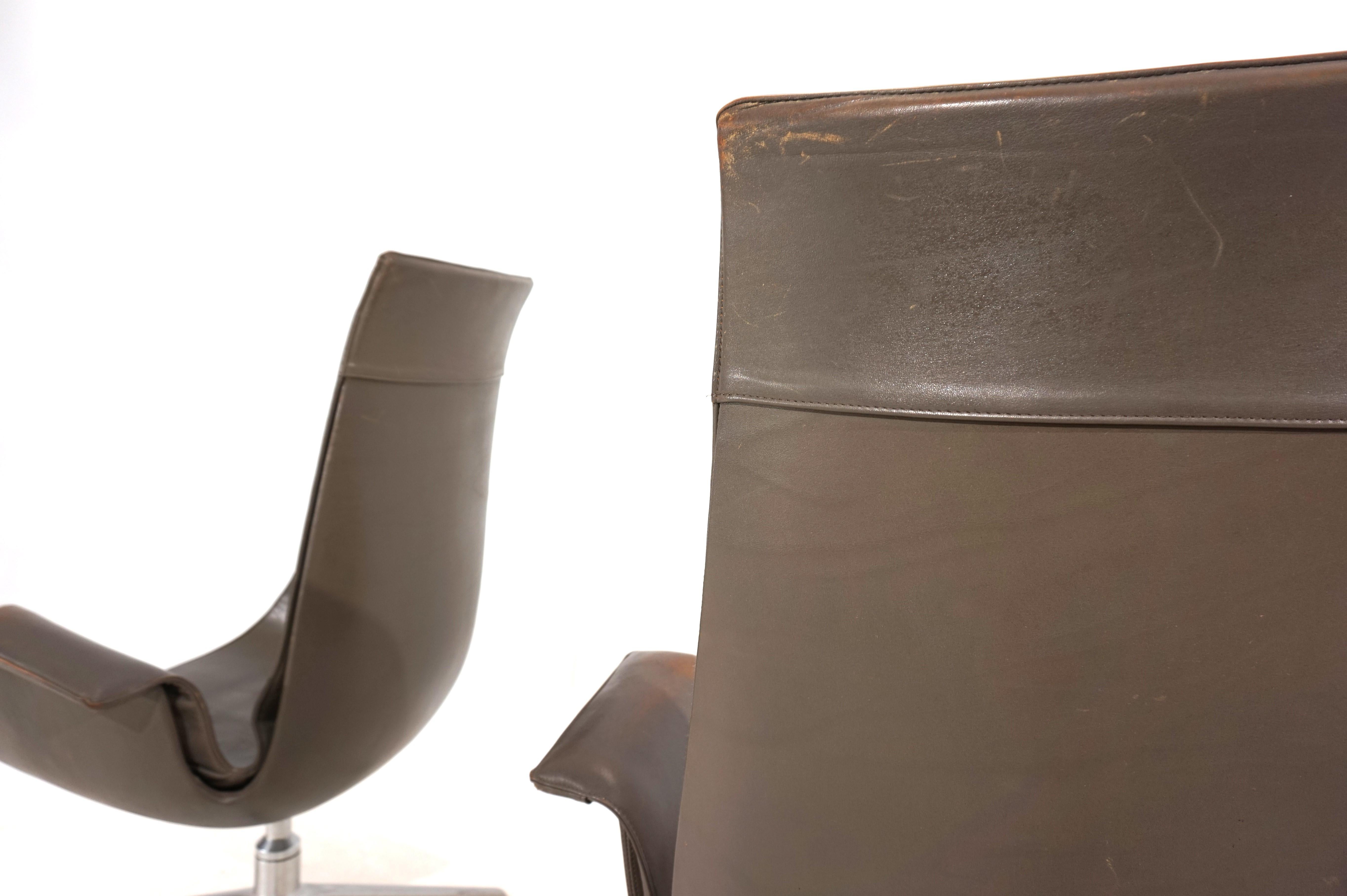 Set of 2 Kill International FK6725 leather chairs by Fabricius & Kastholm For Sale 3