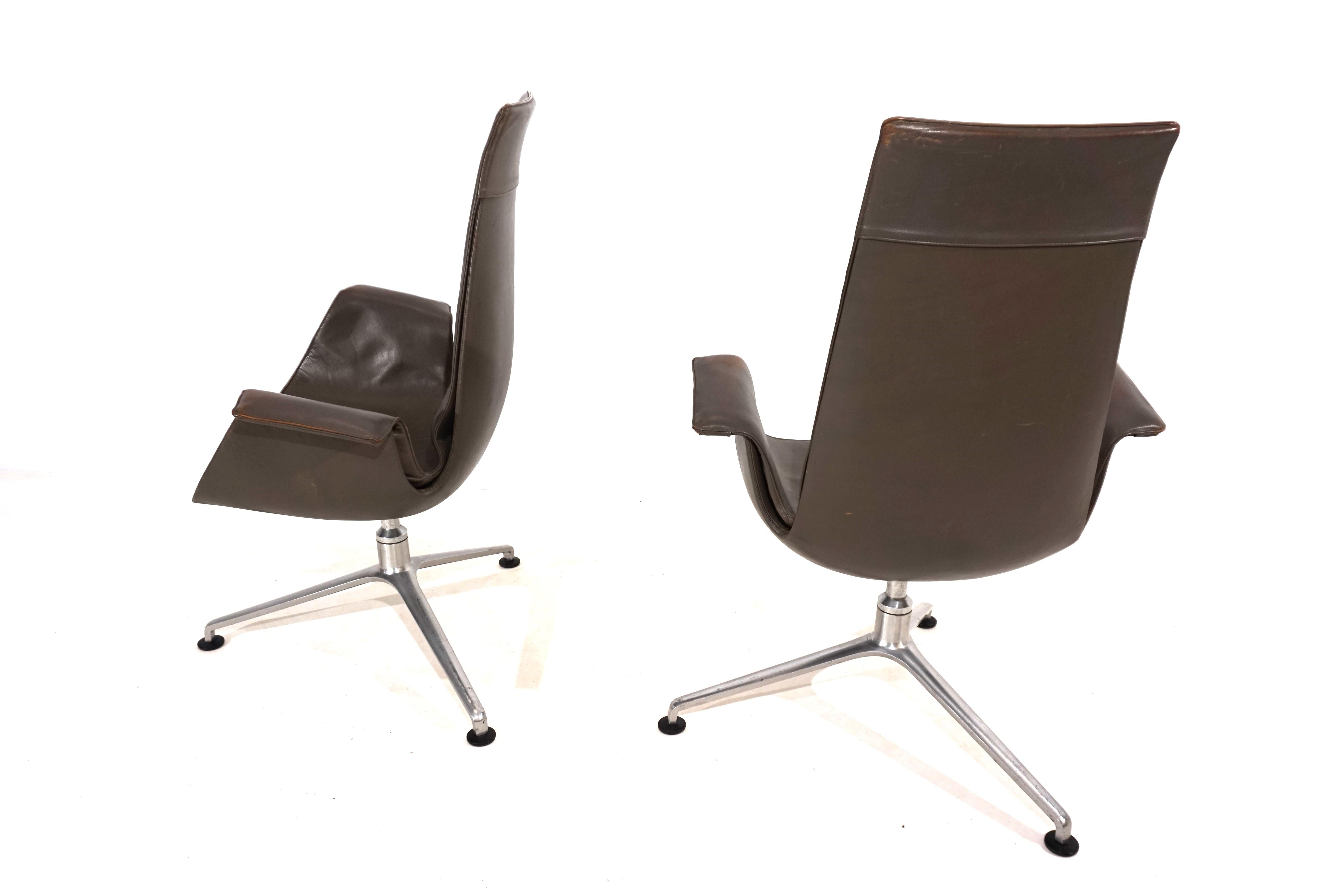 Set of 2 Kill International FK6725 leather chairs by Fabricius & Kastholm For Sale 12