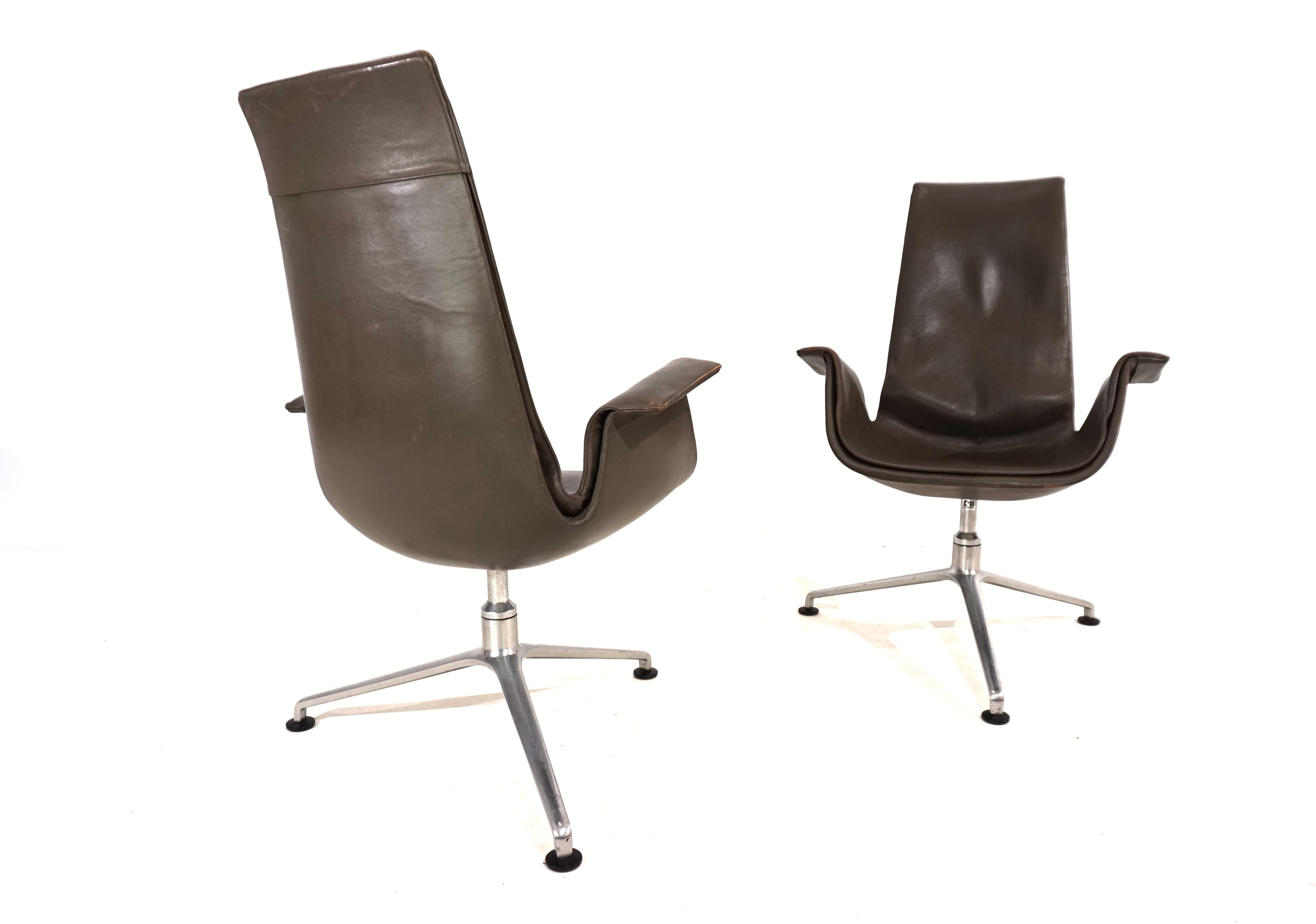 Mid-Century Modern Set of 2 Kill International FK6725 leather chairs by Fabricius & Kastholm For Sale
