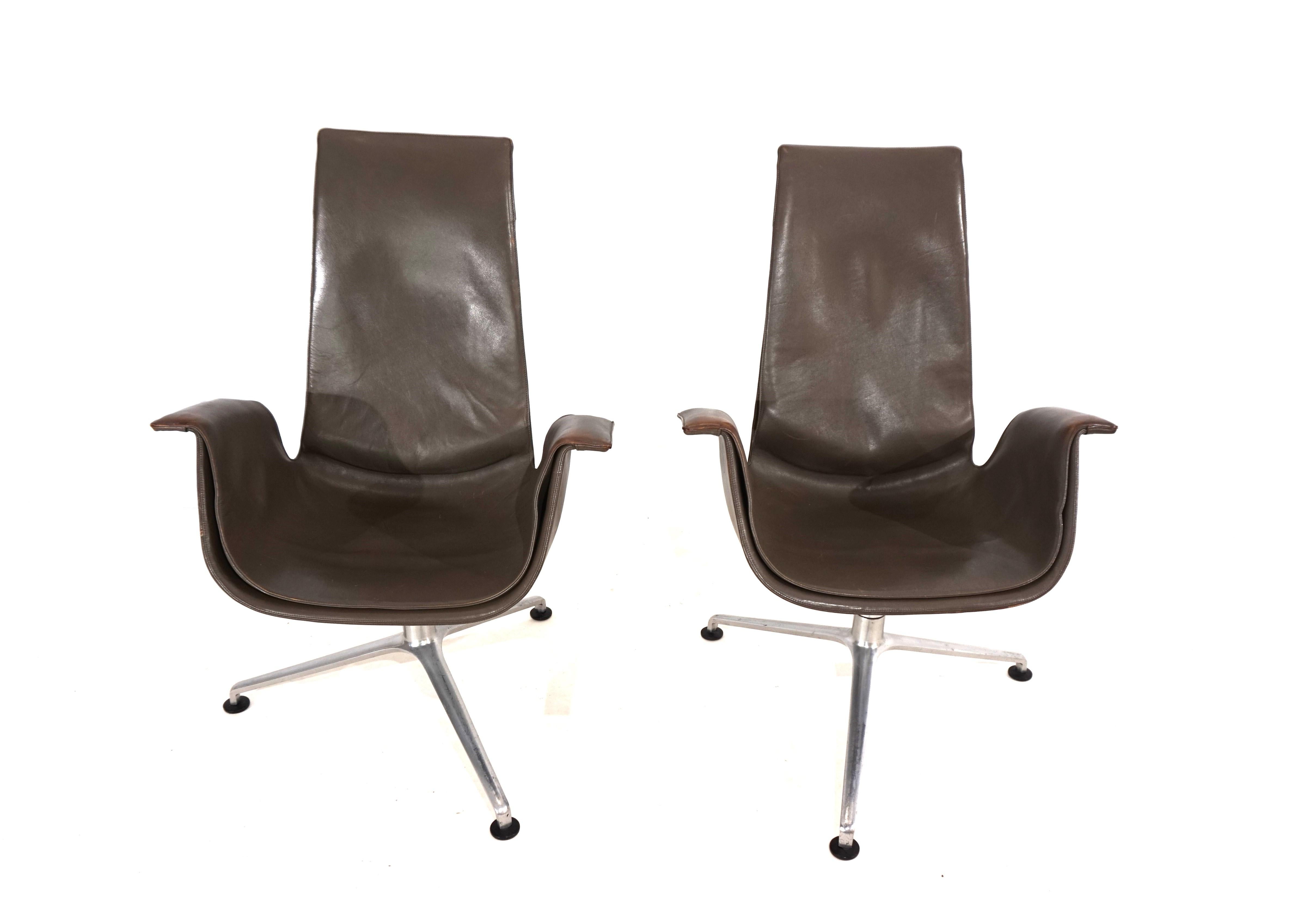Set of 2 Kill International FK6725 leather chairs by Fabricius & Kastholm In Good Condition For Sale In Ludwigslust, DE