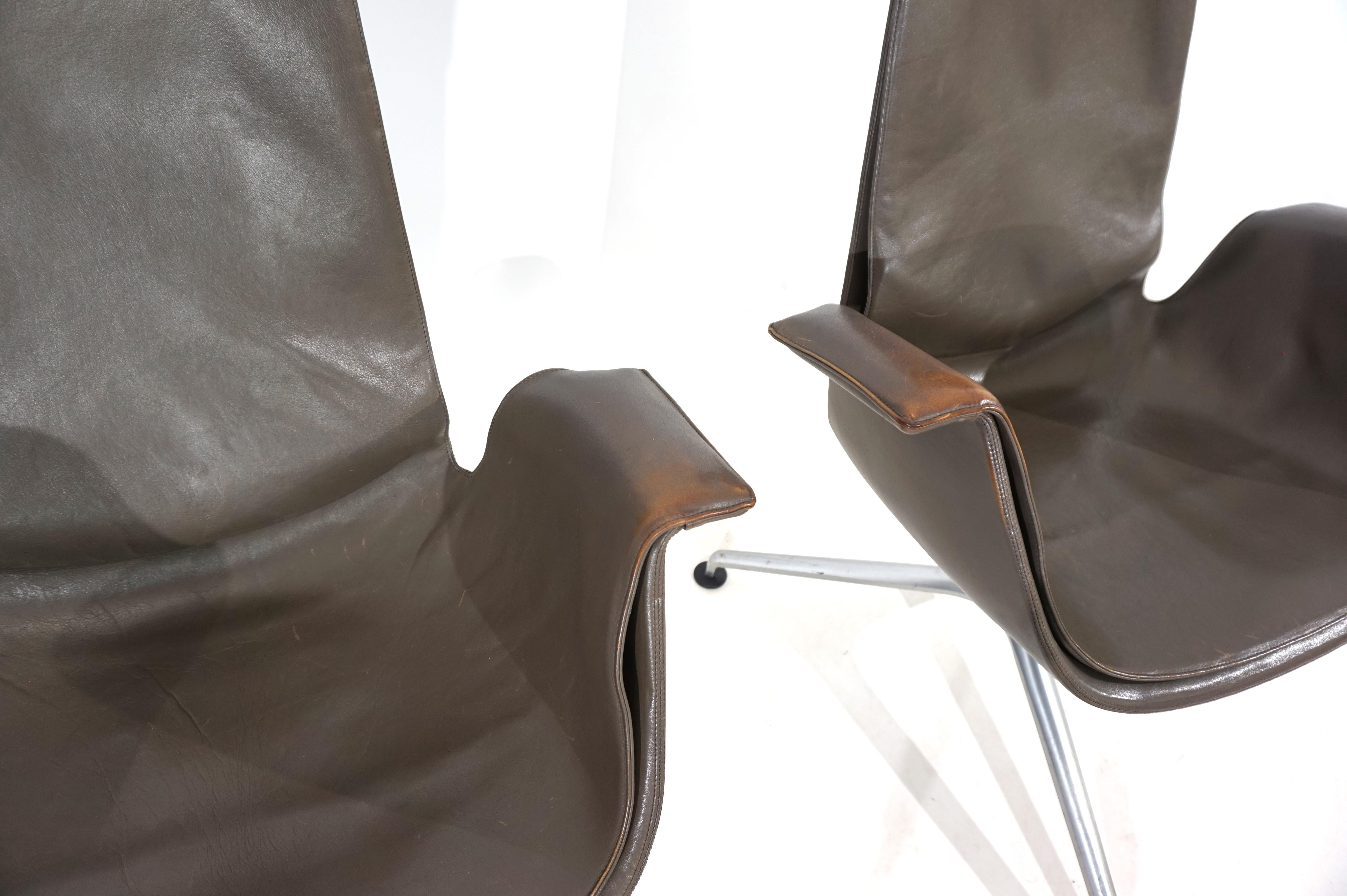 Leather Set of 2 Kill International FK6725 leather chairs by Fabricius & Kastholm For Sale
