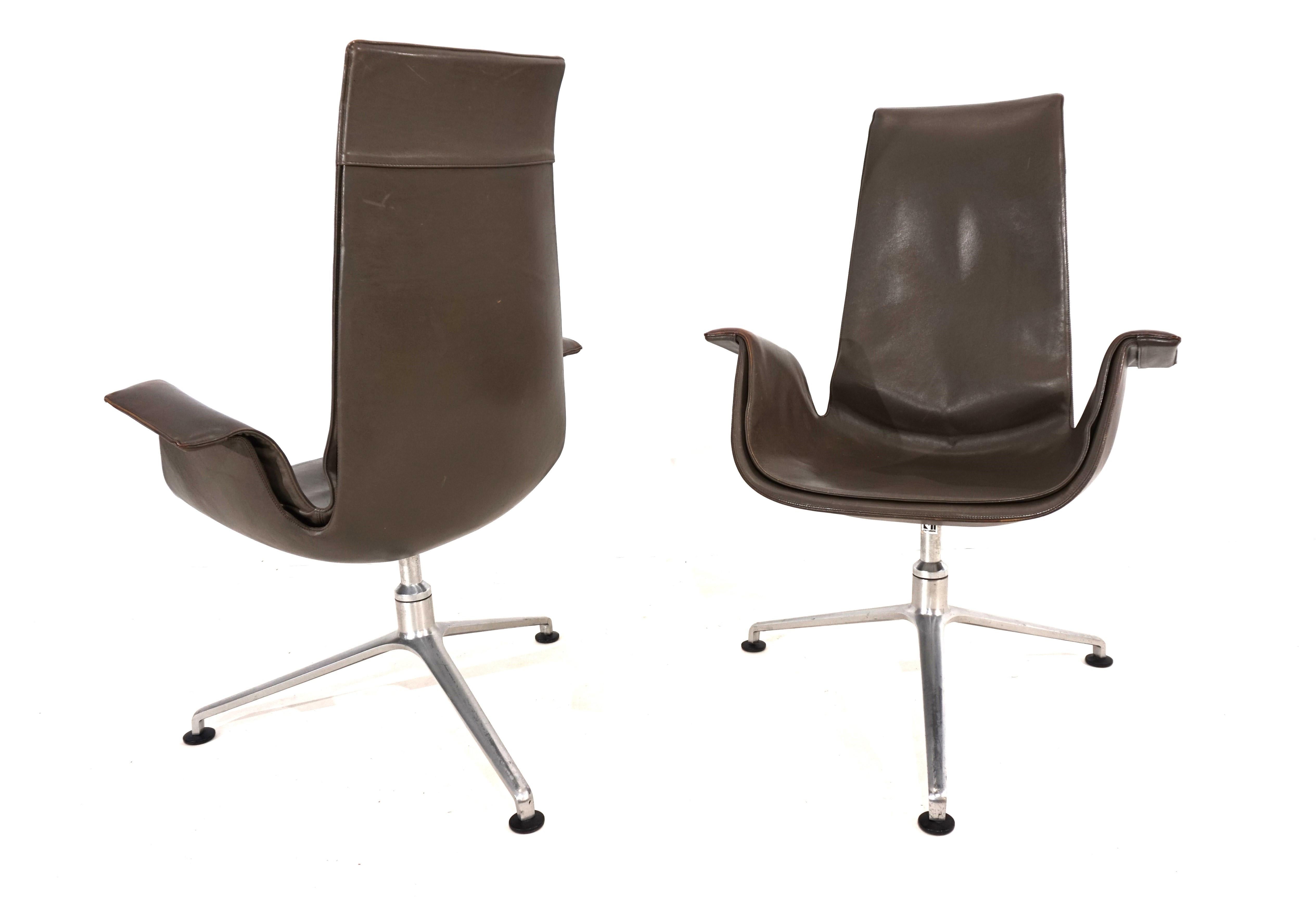 Set of 2 Kill International FK6725 leather chairs by Fabricius & Kastholm For Sale 1