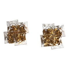 Set of 2 Kinkeldey Hollywood Regency crystal wall lamps, 1970