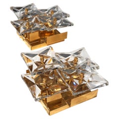 Set of 2 Kinkeldey Hollywood Regency crystal wall lamps, 1970
