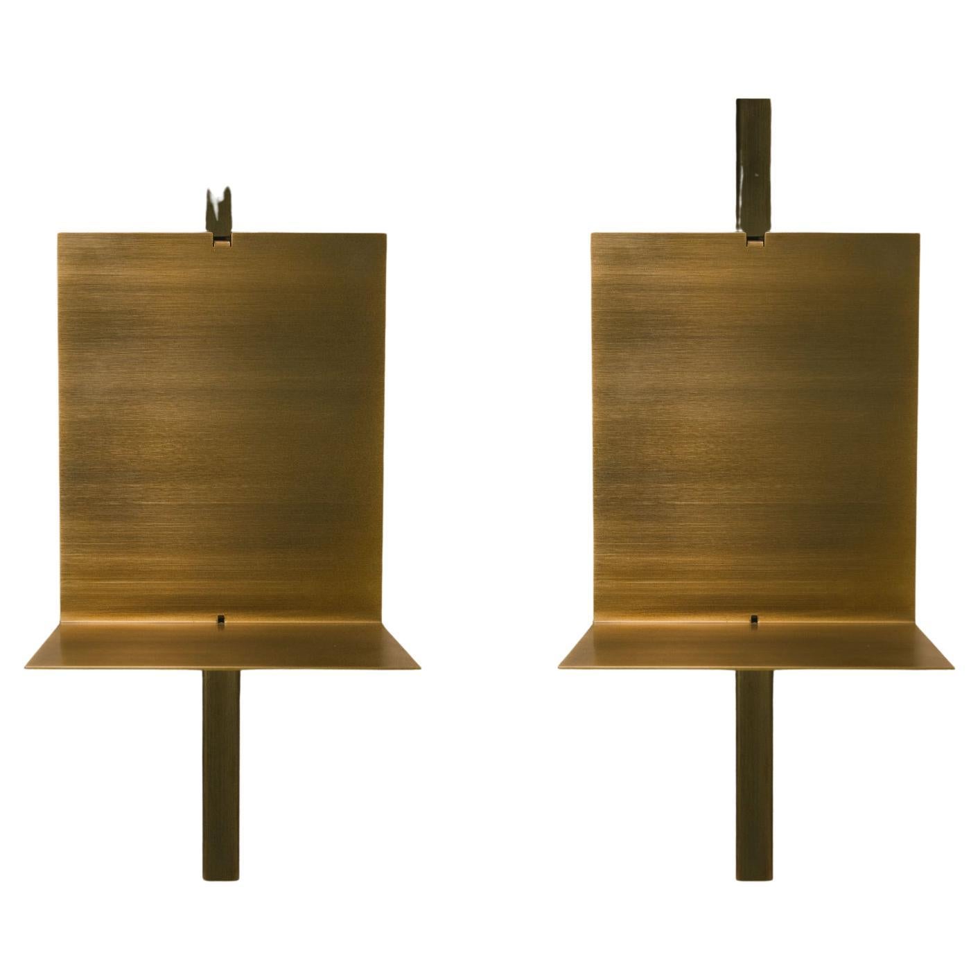 Set di 2 mensole in ottone Kinko di Zincutec