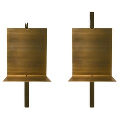 Set of 2 Kinko Brass Shelves by Zincutec