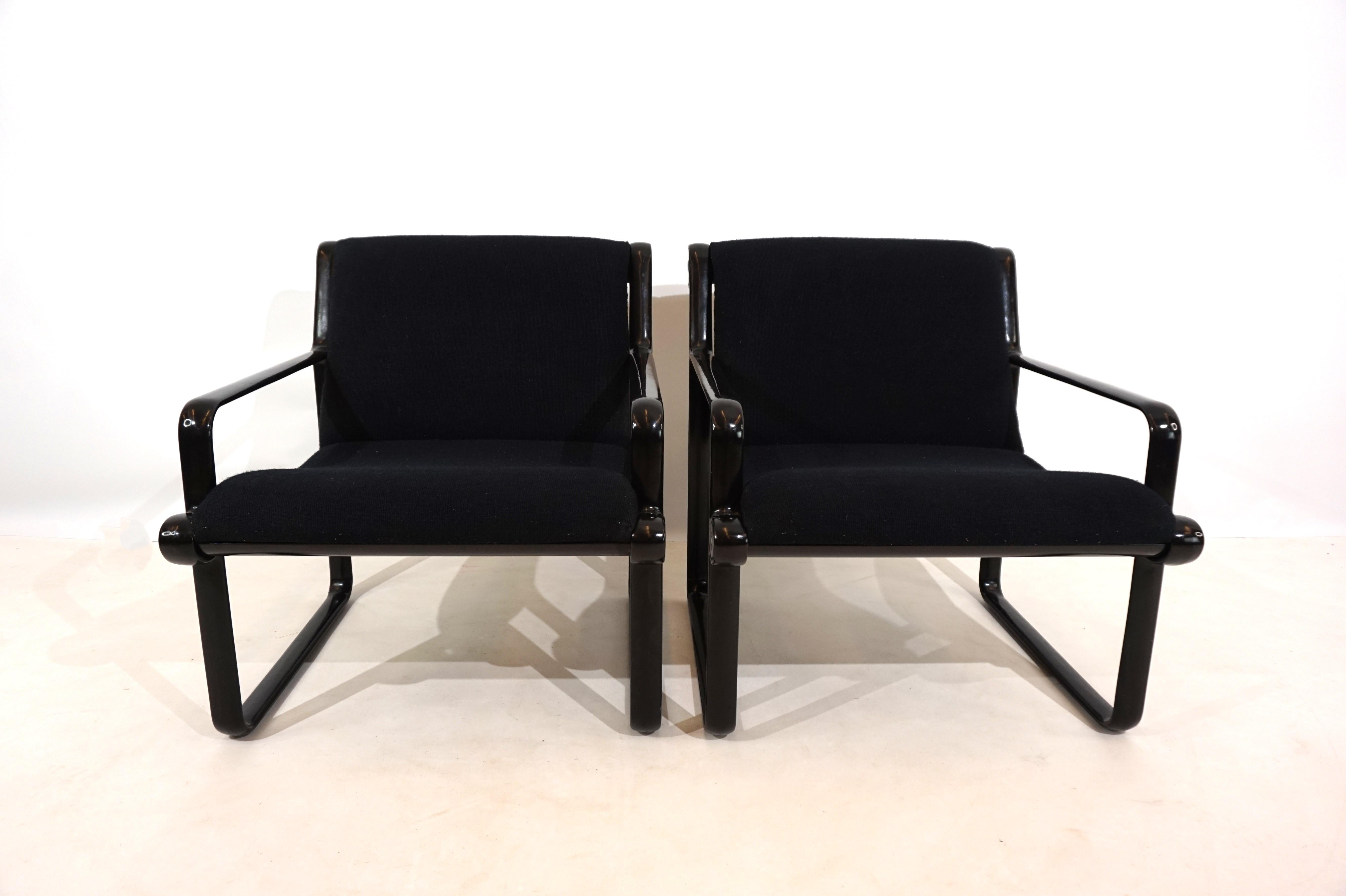 Set of 2 Knoll Sling lounge chairs by Hannah&Morrison 4