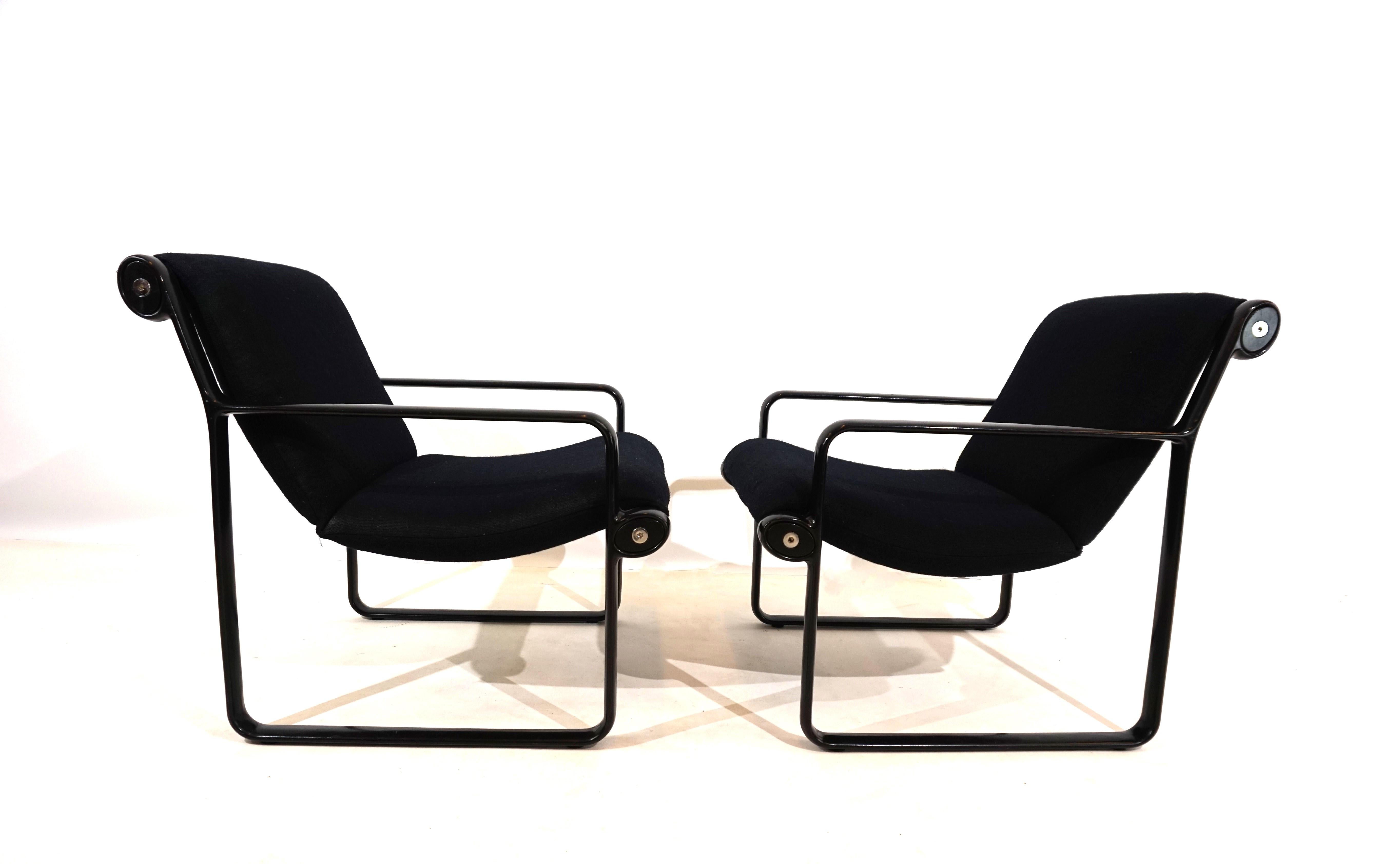 Set of 2 Knoll Sling lounge chairs by Hannah&Morrison 5