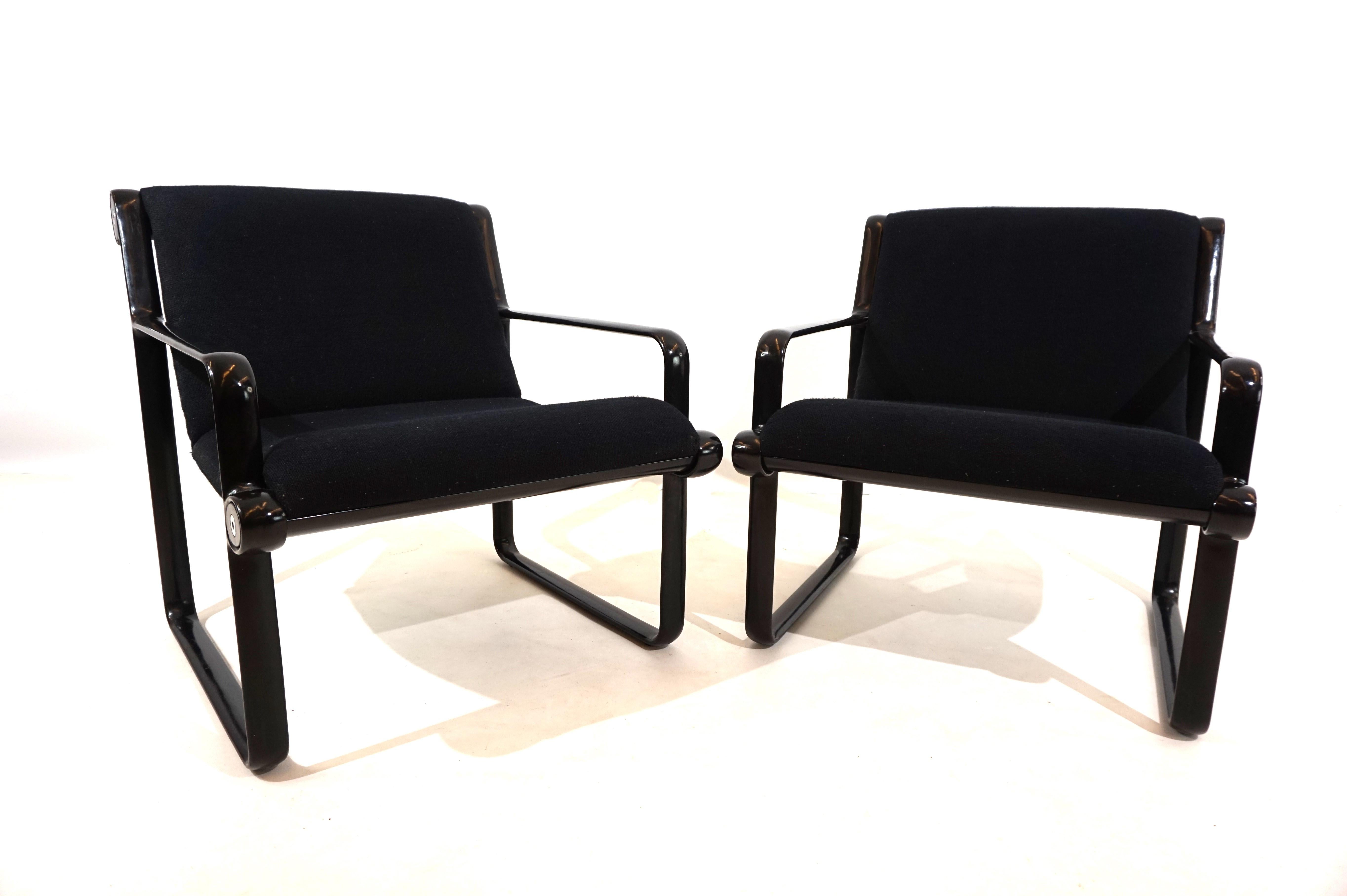 Set of 2 Knoll Sling lounge chairs by Hannah&Morrison 1