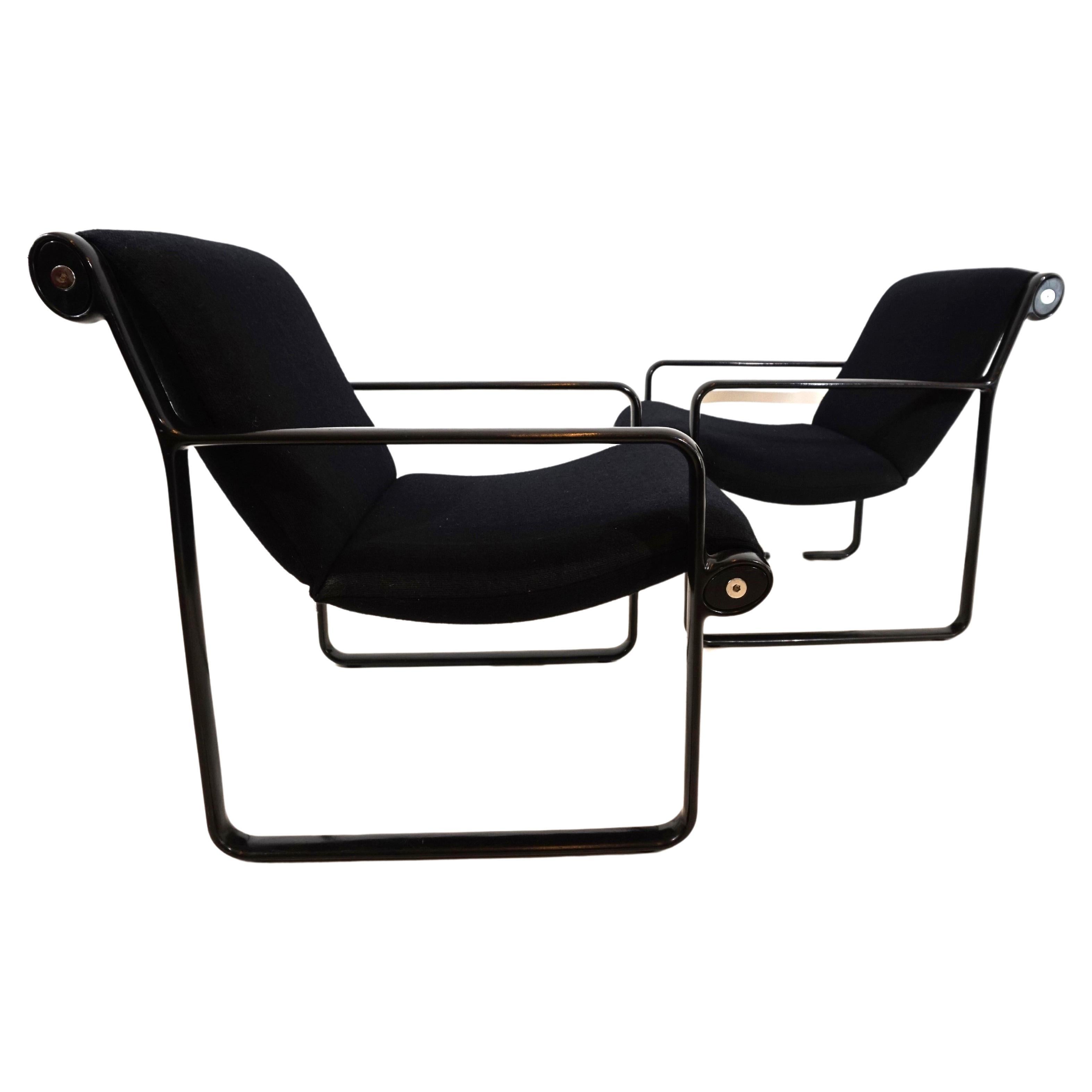 Set of 2 Knoll Sling lounge chairs by Hannah&Morrison