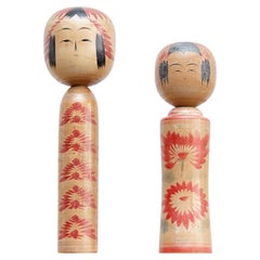 Antique Set of 2 "Kokeshi" Dolls