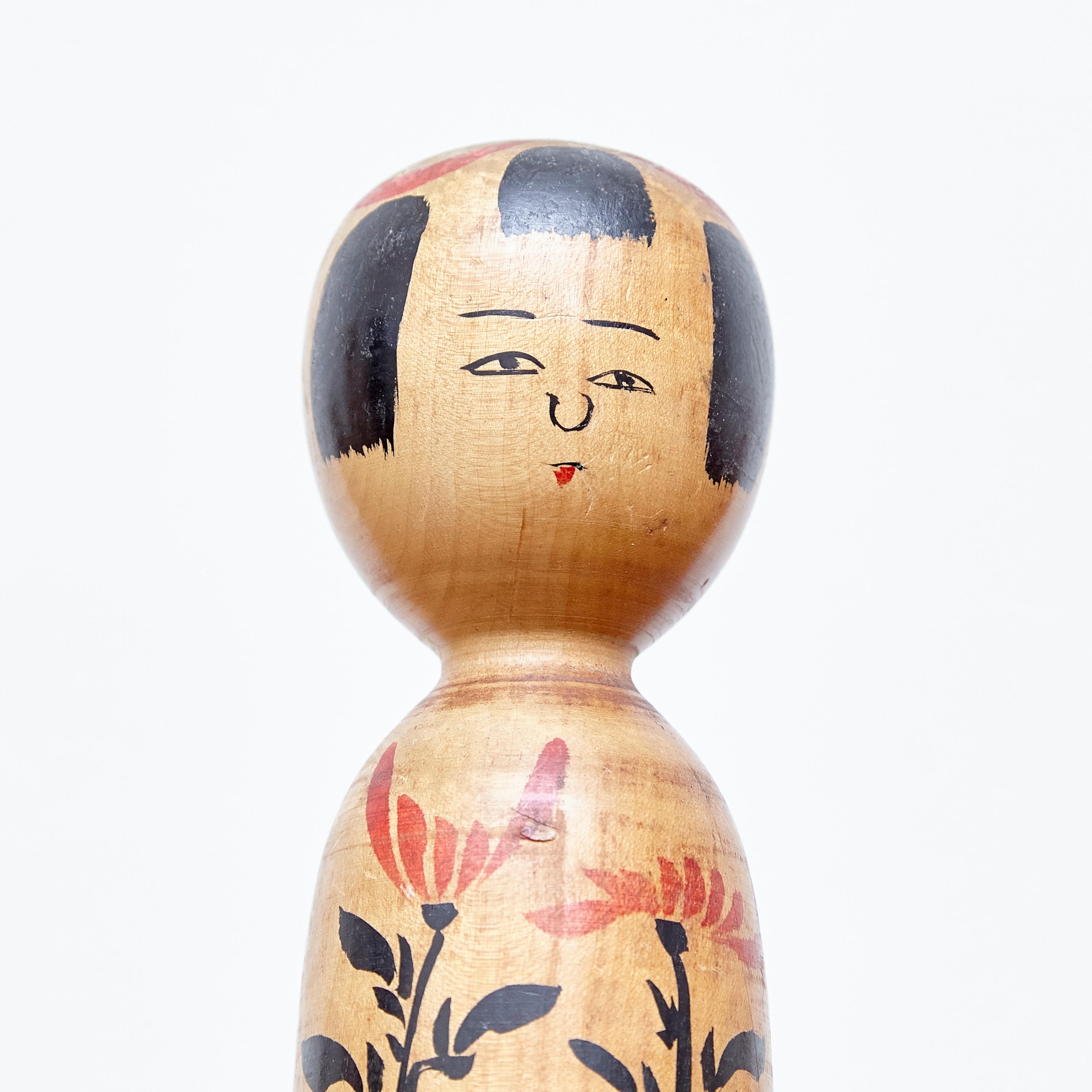 Set of 2 Kokeshi Japanese Wood Hand Painted Doll 6