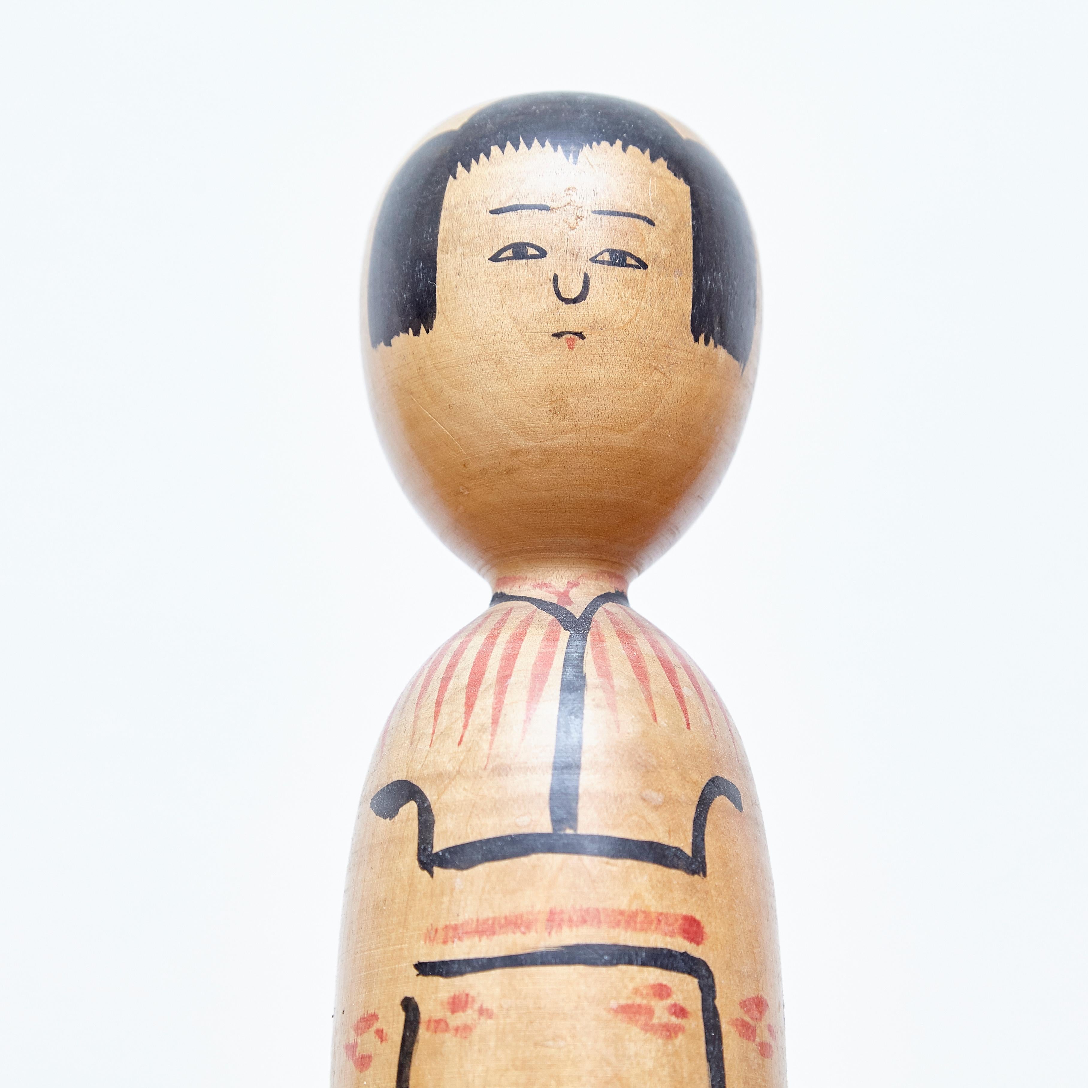Set of 2 Kokeshi Japanese Wood Hand Painted Doll 3