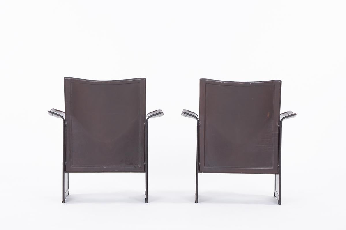 Set aus 2 Korium-Sesseln von Tito Agnoli für Matteo Grassi, 1970 im Zustand „Relativ gut“ in JASSANS-RIOTTIER, FR