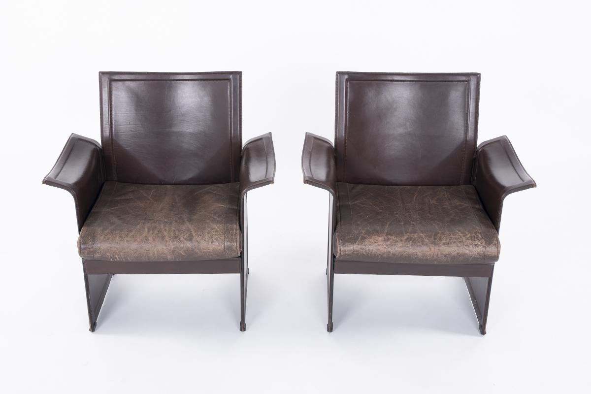 Set aus 2 Korium-Sesseln von Tito Agnoli für Matteo Grassi, 1970 (20. Jahrhundert)