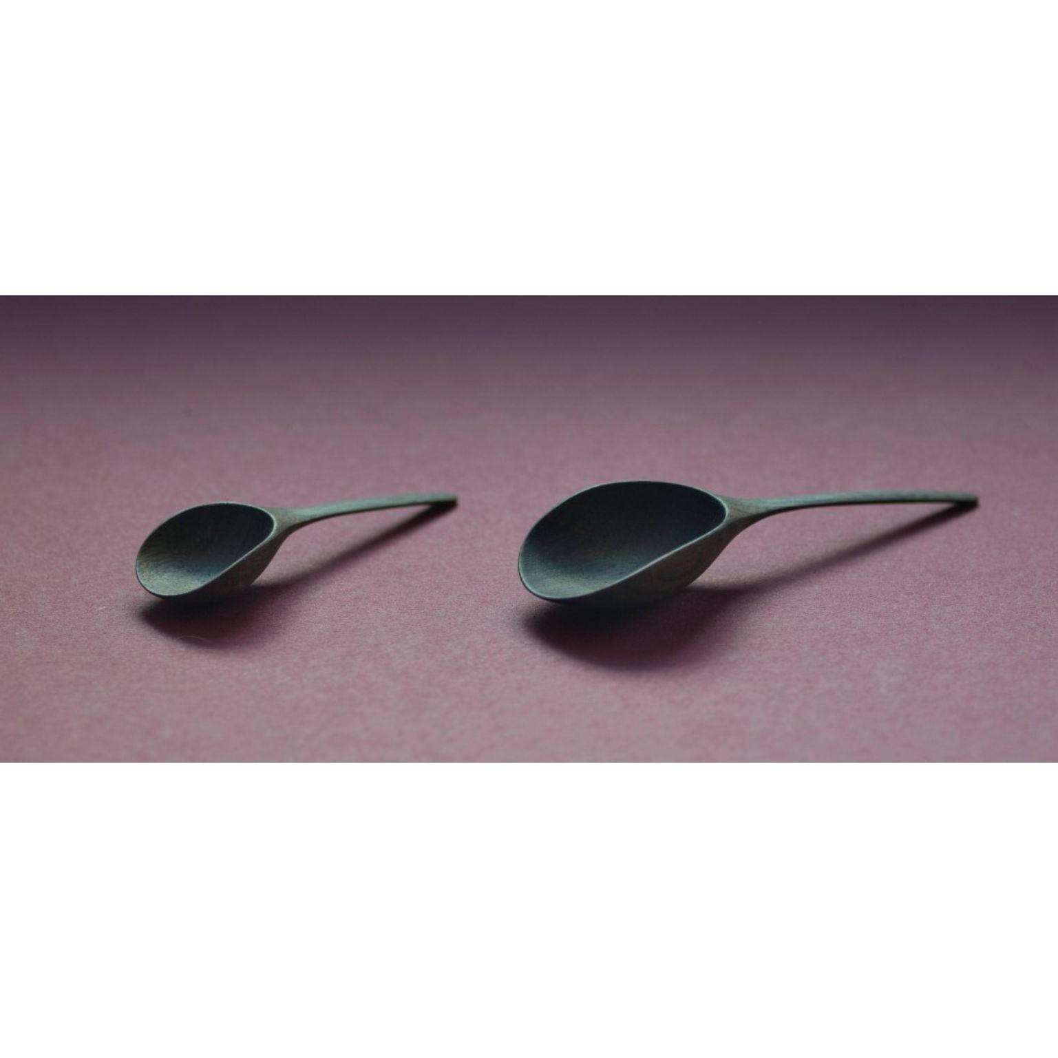 Hand-Carved Set of 2 Kupu Spoons by Antrei Hartikainen