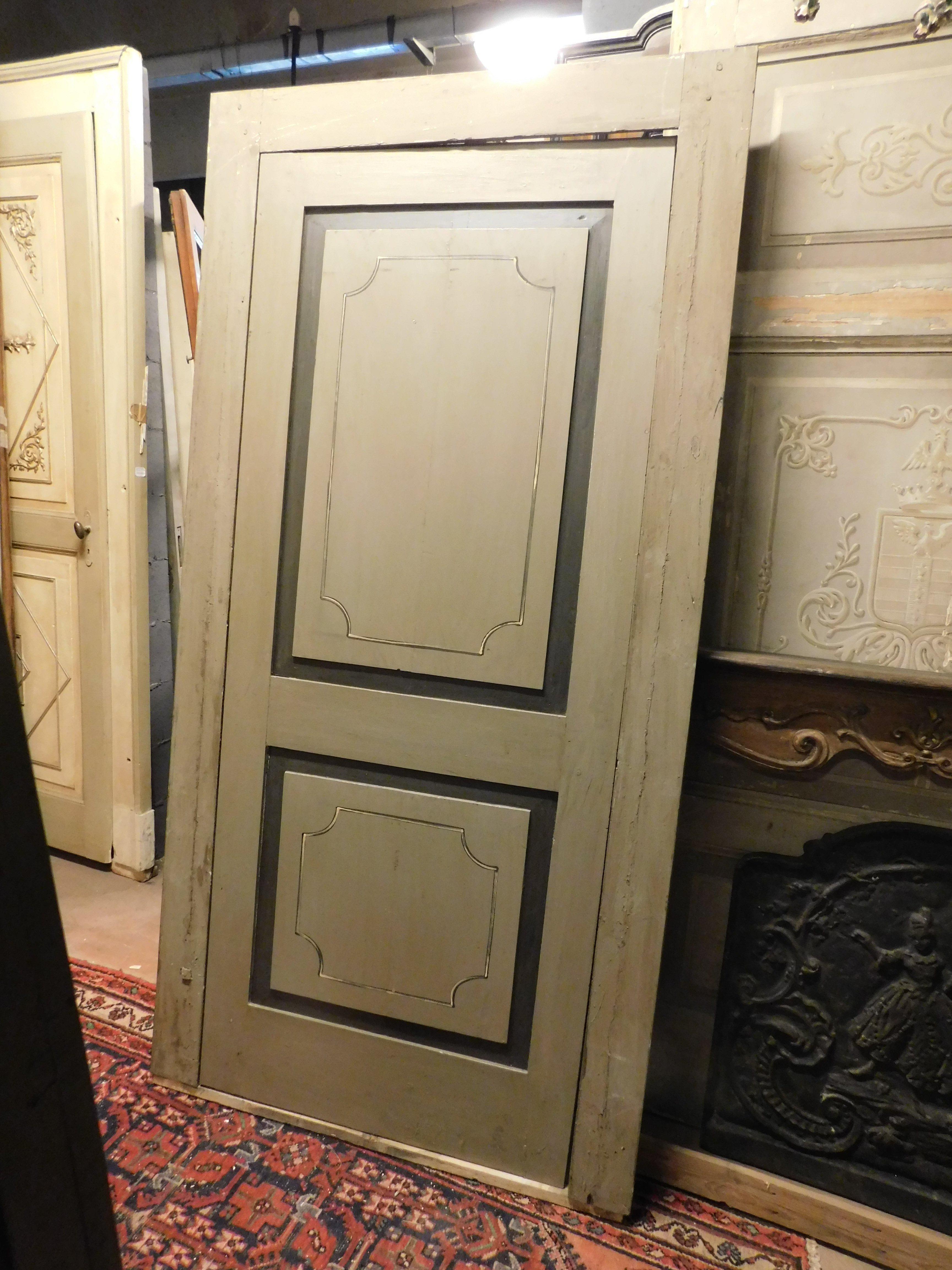juego de 2 puertas de una hoja lacadas y pintadas con marco, Italia en venta 3