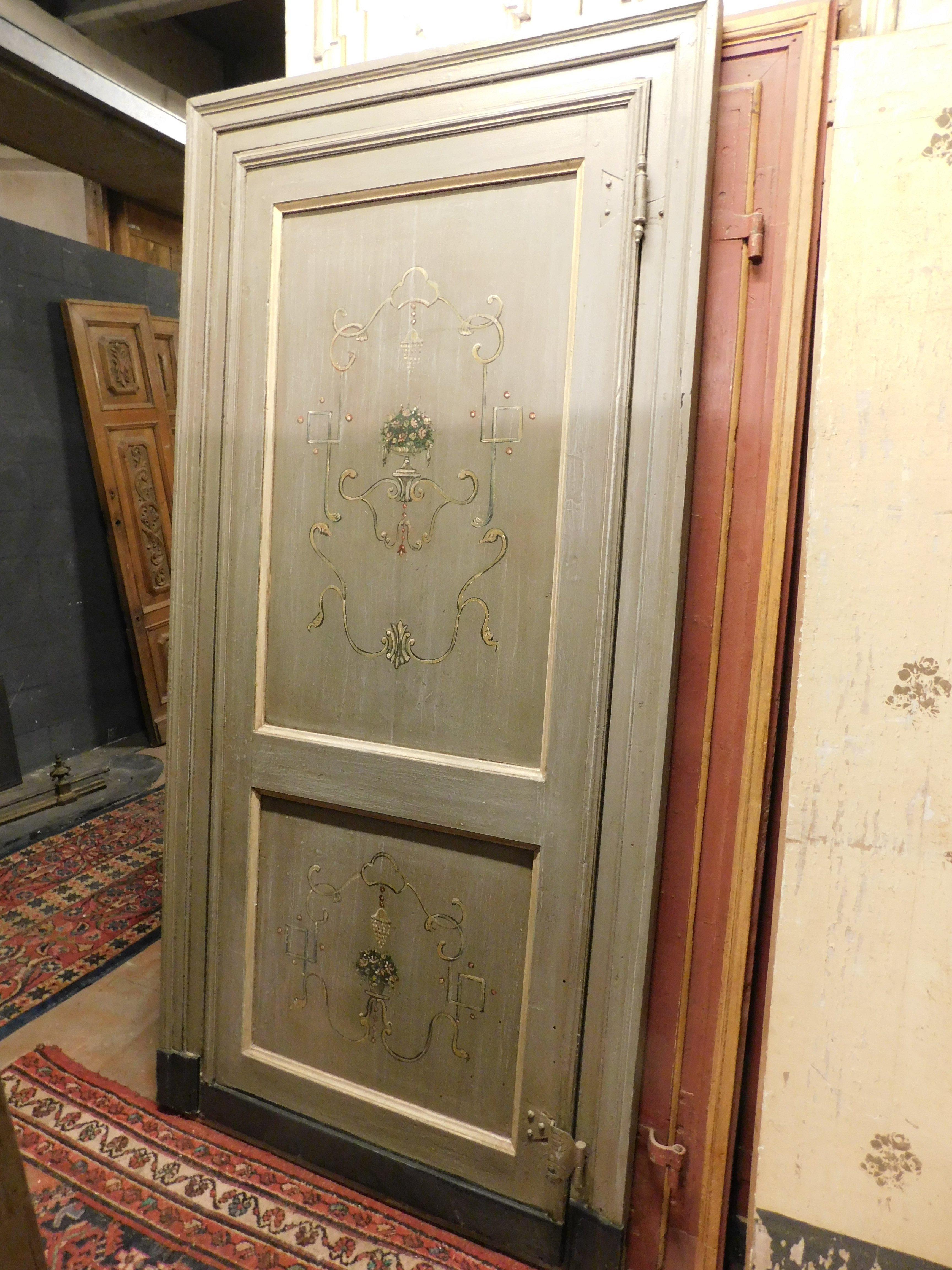 juego de 2 puertas de una hoja lacadas y pintadas con marco, Italia Álamo en venta