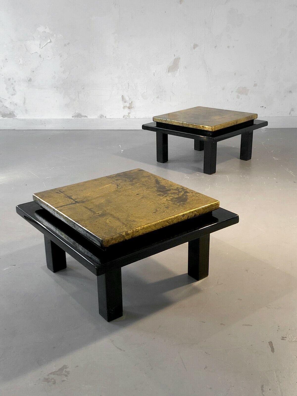 Set of 2 POSTMODERN Lacquered NIGHSTANDS or SIDE TABLES, ALDO TURA, France 1970 For Sale 4