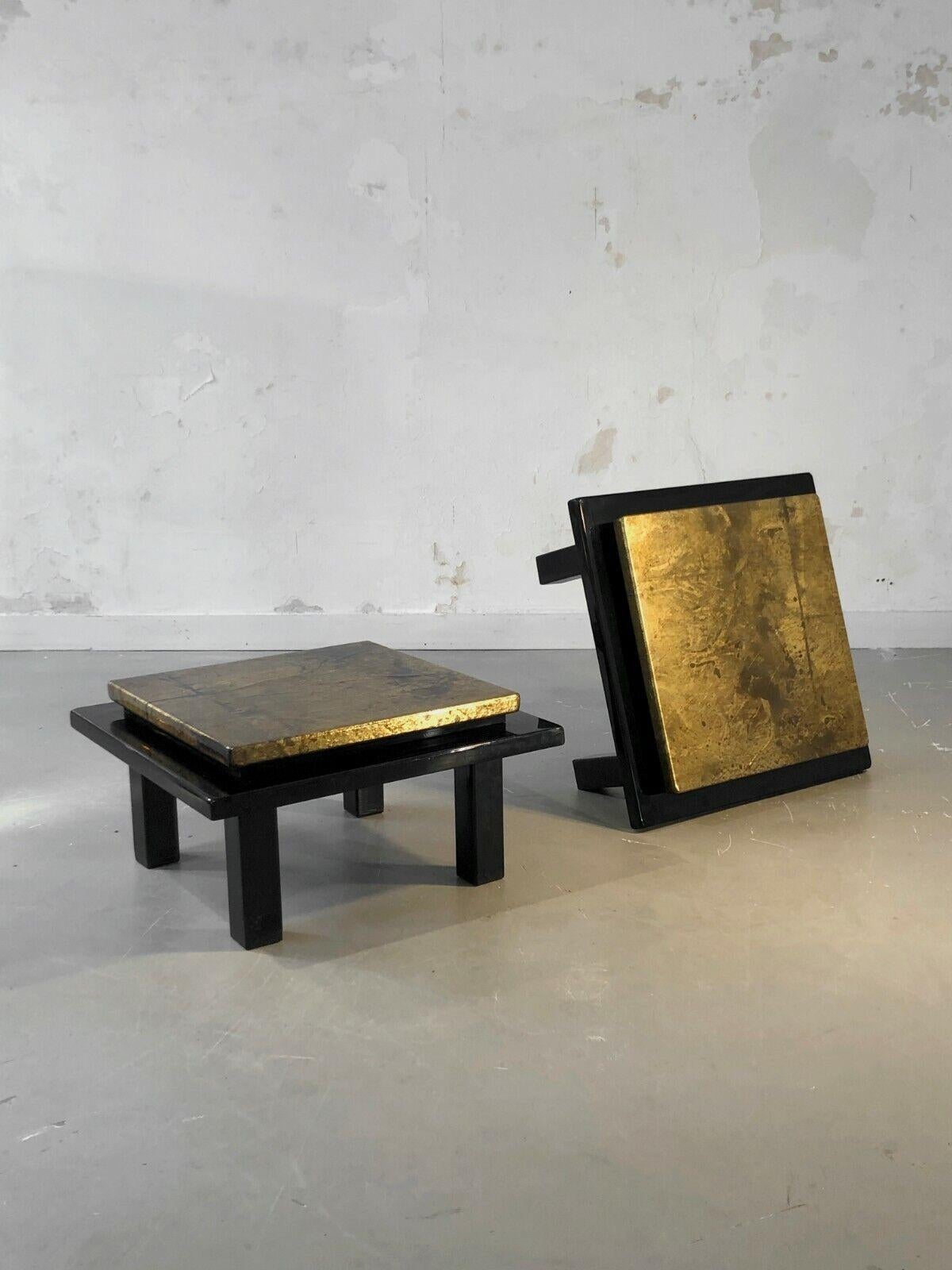 Set of 2 POSTMODERN Lacquered NIGHSTANDS or SIDE TABLES, ALDO TURA, France 1970 For Sale 6