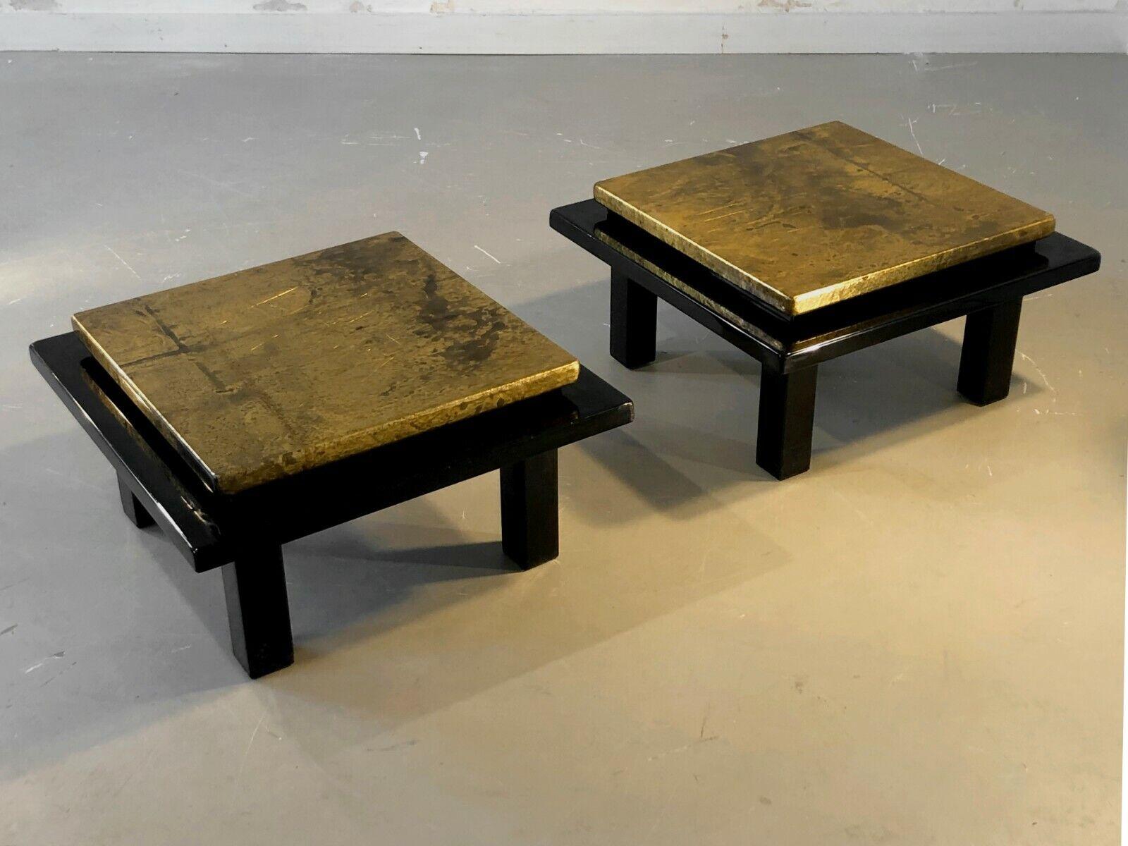 Late 20th Century Set of 2 POSTMODERN Lacquered NIGHSTANDS or SIDE TABLES, ALDO TURA, France 1970 For Sale