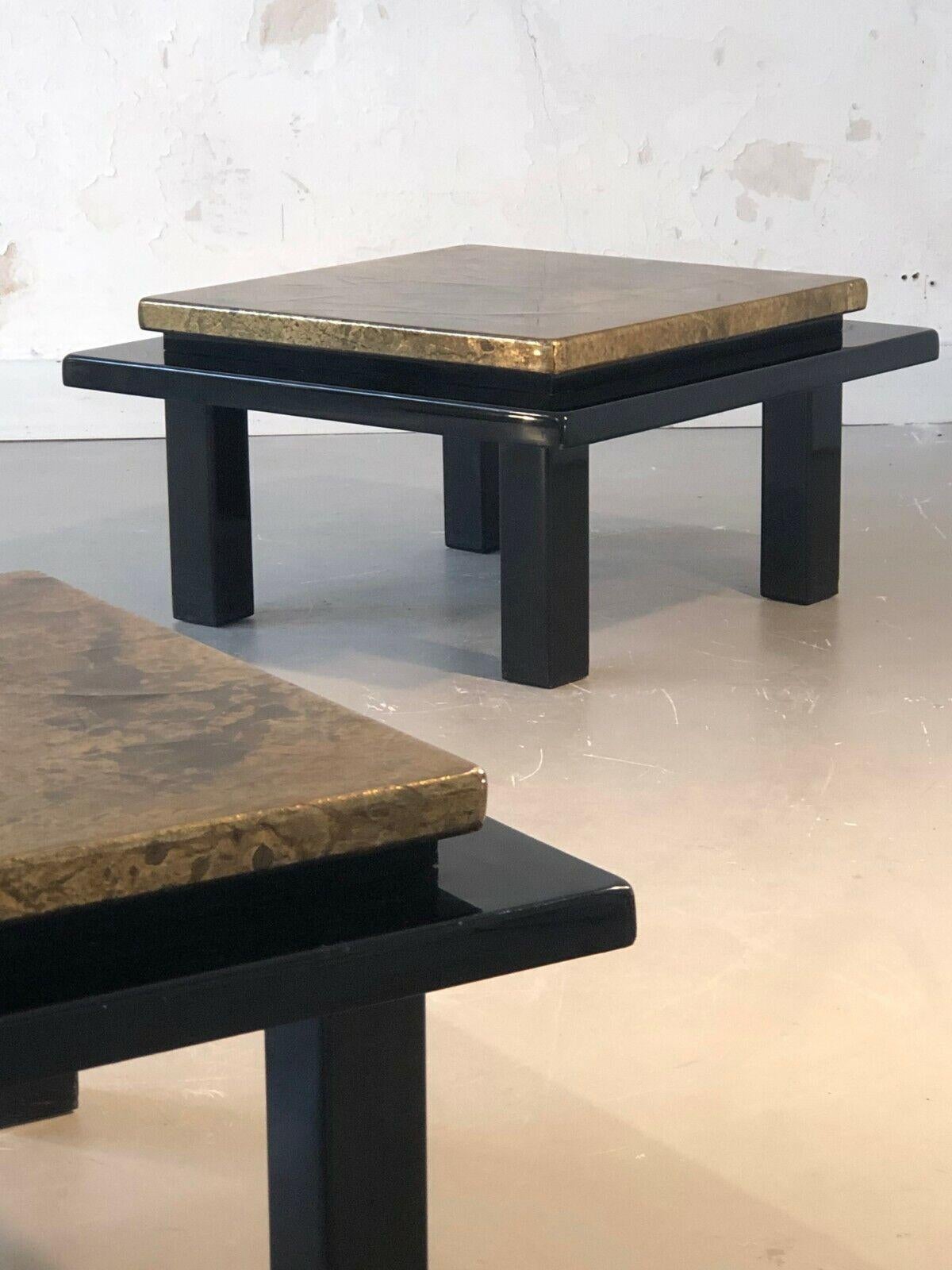 Set of 2 POSTMODERN Lacquered NIGHSTANDS or SIDE TABLES, ALDO TURA, France 1970 For Sale 2