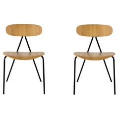 Set Of 2 Lagoa Oak Chairs by Objekto