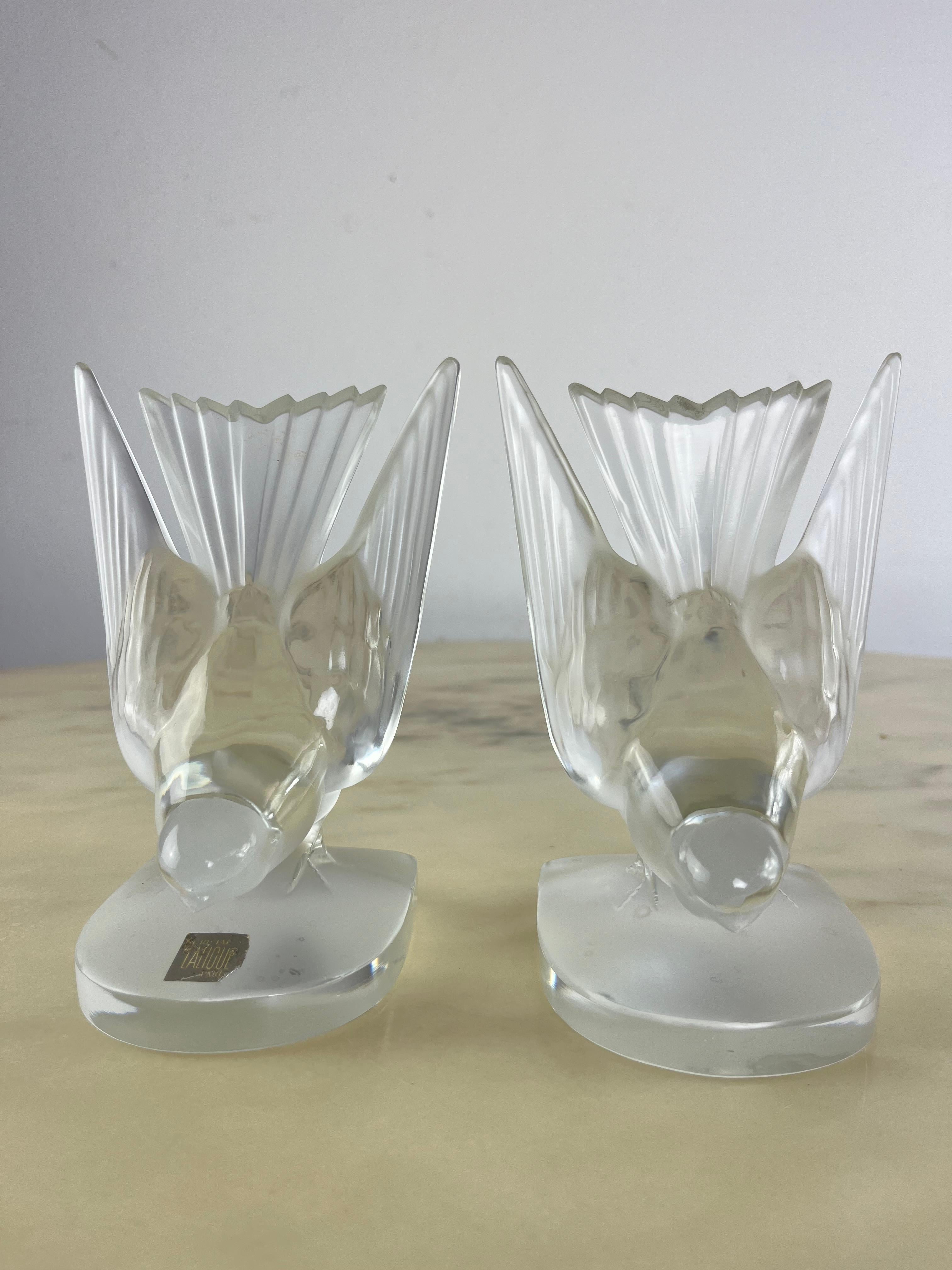 Set di 2 fermalibri in cristallo francese Lalique anni '80 in vendita 5