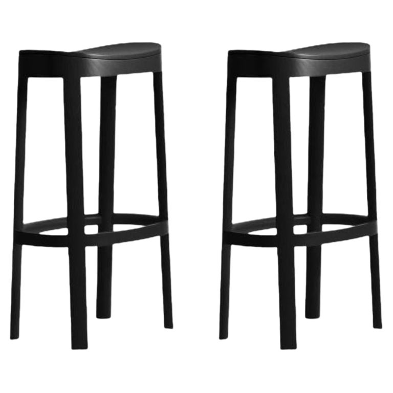 Ensemble de 2 tabourets de bar Lammi, hauts et noirs, par Made by Choice