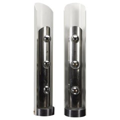 Retro Set of 2 Lamp by Enrico Tronconi 1970s, Italy, Metal Chromed, Mid-Century 1960