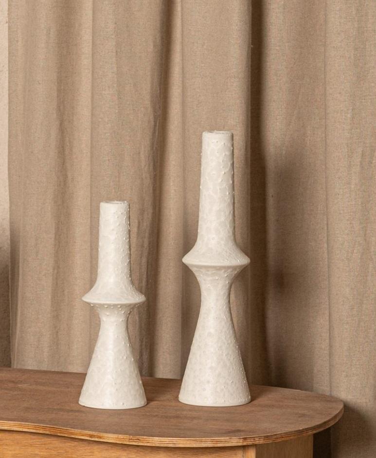Set of 2 Lanco Lunar Ceramic Candleholders by Simone & Marcel
Dimensions: Short: Ø 11 x H 31 cm.
Tall: Ø 11 x H 41 cm.
Materials: Ceramic.

Different ceramic options available. Custom options available on request. Please contact us. 

Our mission is