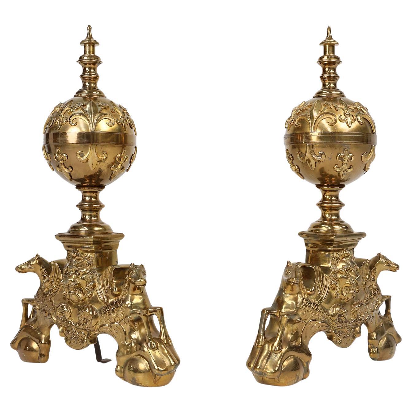 Set of 2 large 20th century Neo-classic copper firebucks, France ca. 1940 For Sale