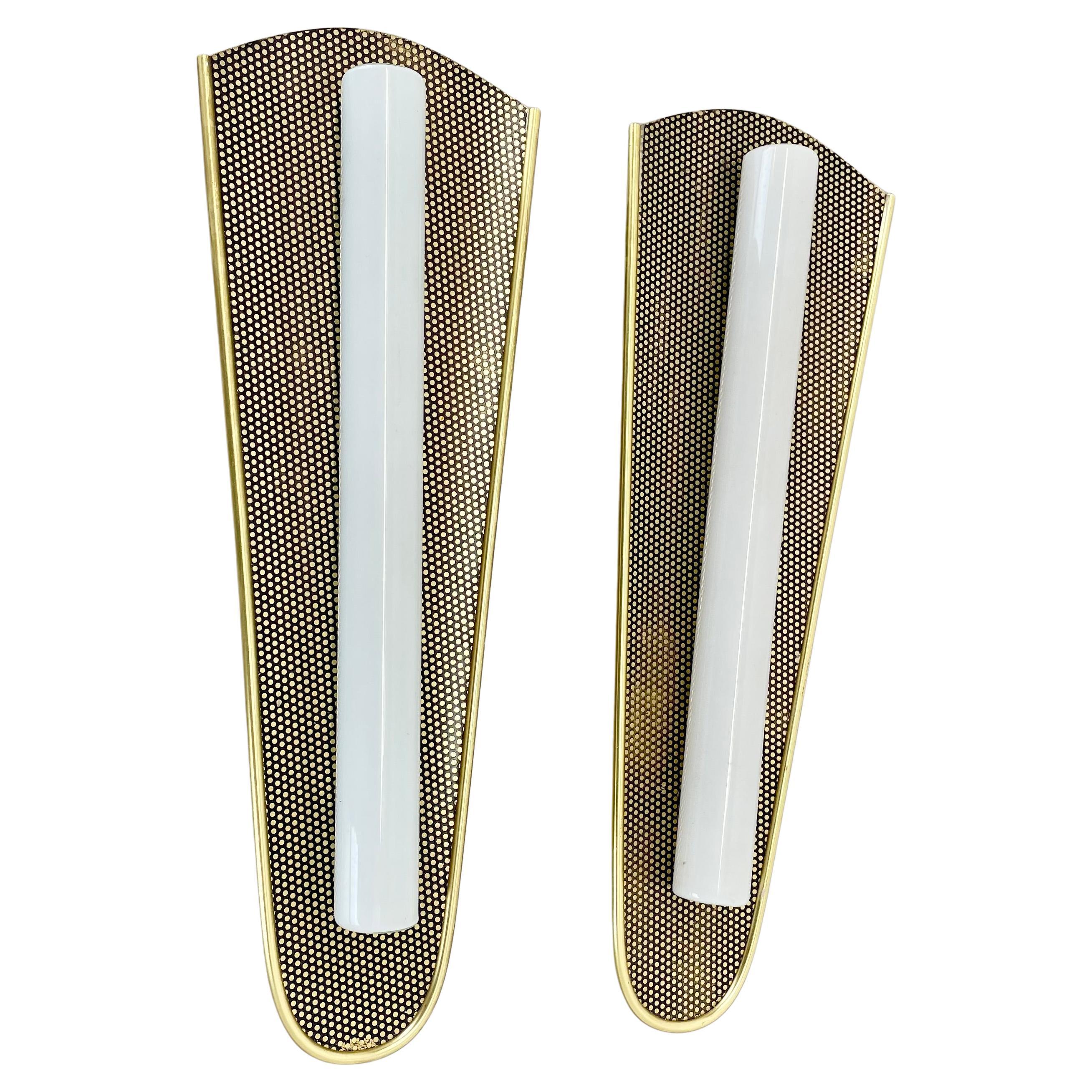 set of 2 large 37cm "honeycomb" theatre Wall Light elements, Germany, 1950s