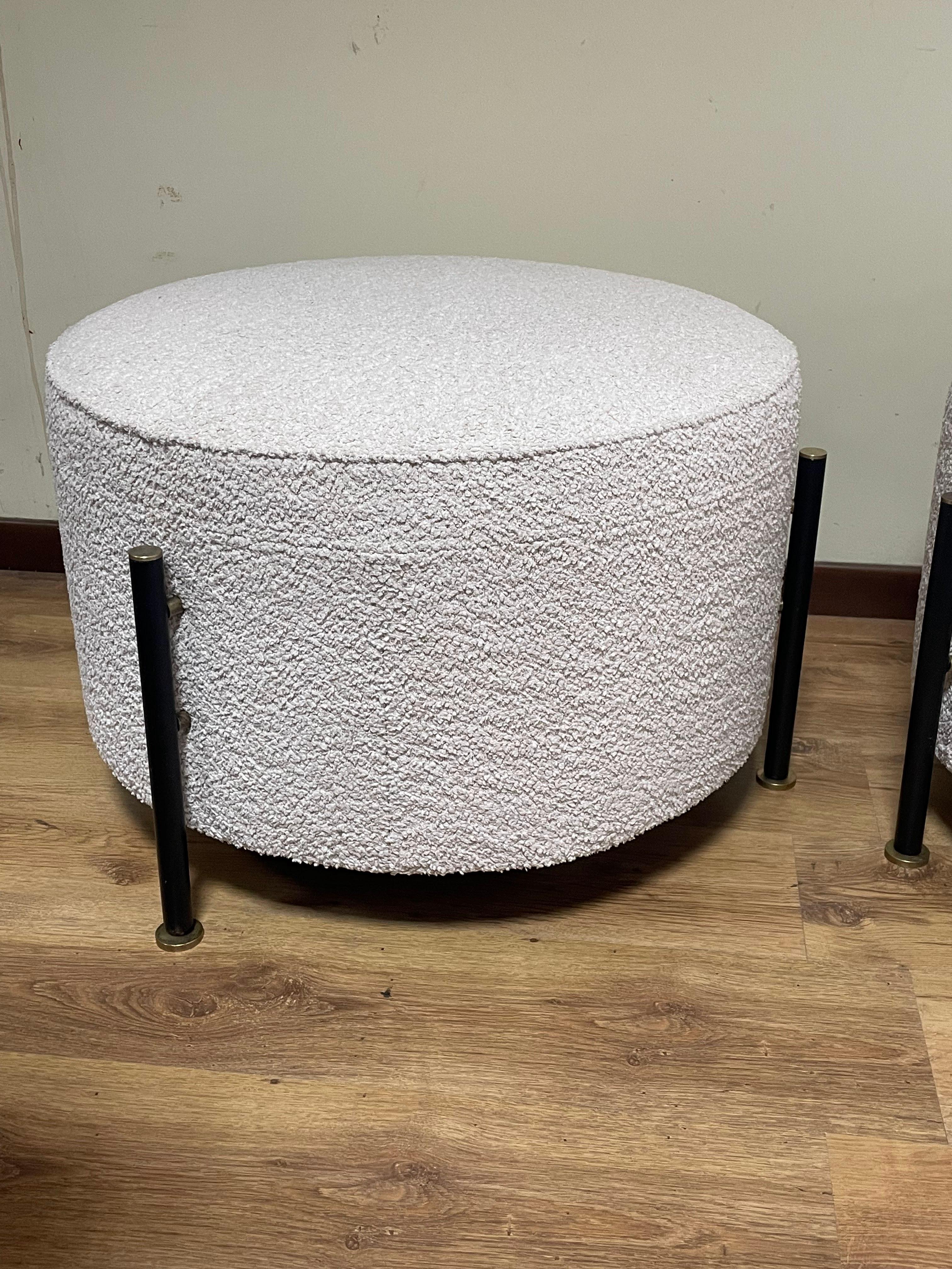 Set of 2 Large 1960s Poufs  4