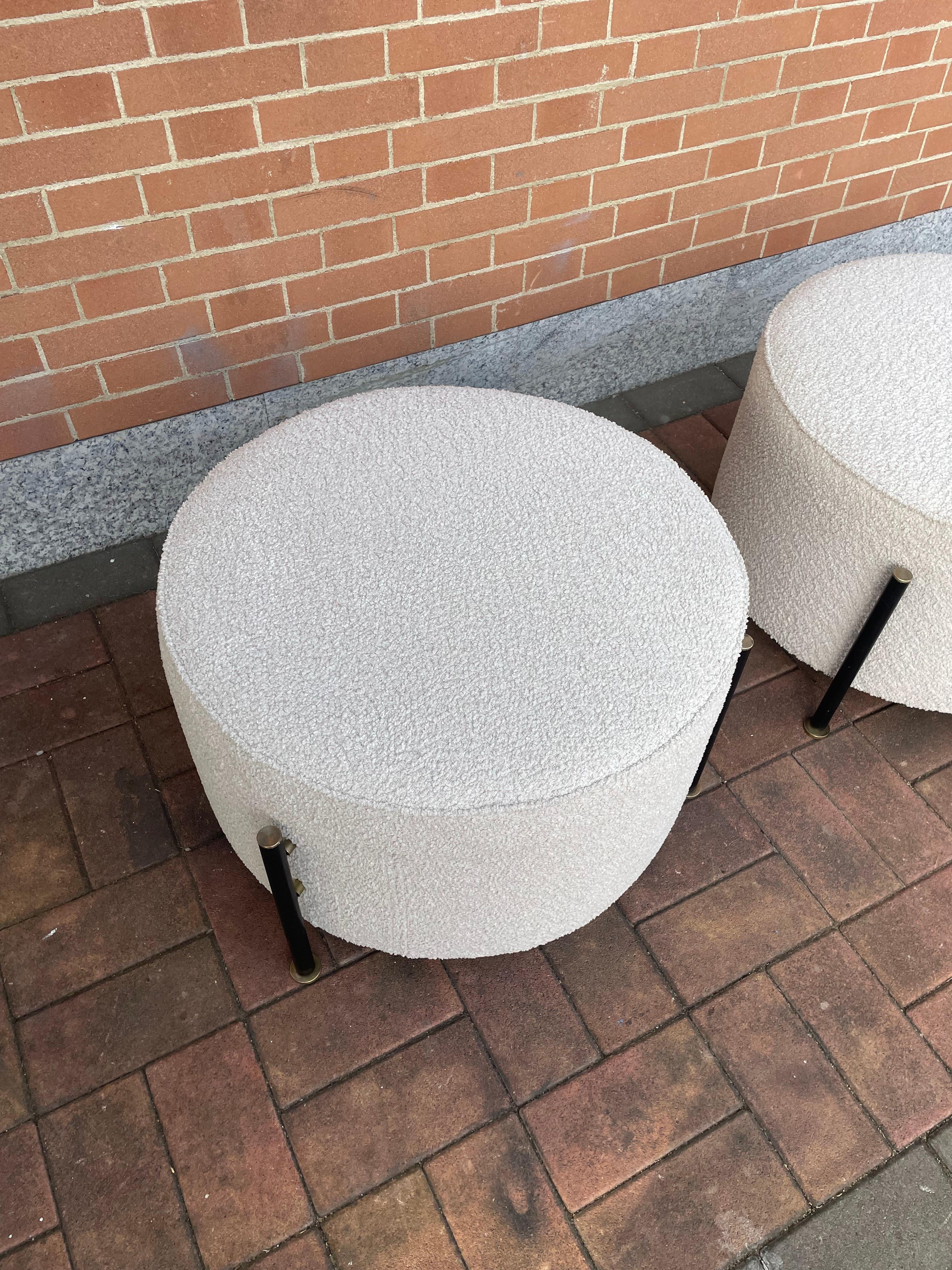 Set of 2 Large 1960s Poufs  In Excellent Condition In SAN PIETRO MOSEZZO, NO