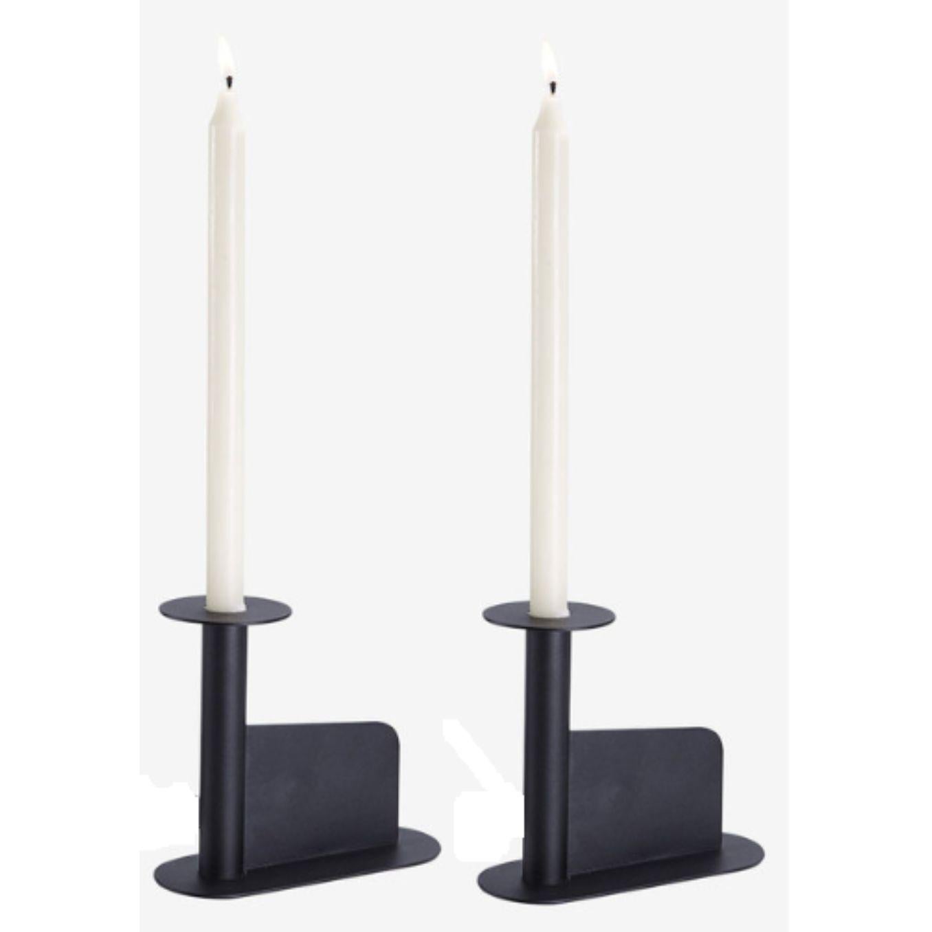 Modern Set of 2 Large and Small Safran Candle Holder by Radar For Sale