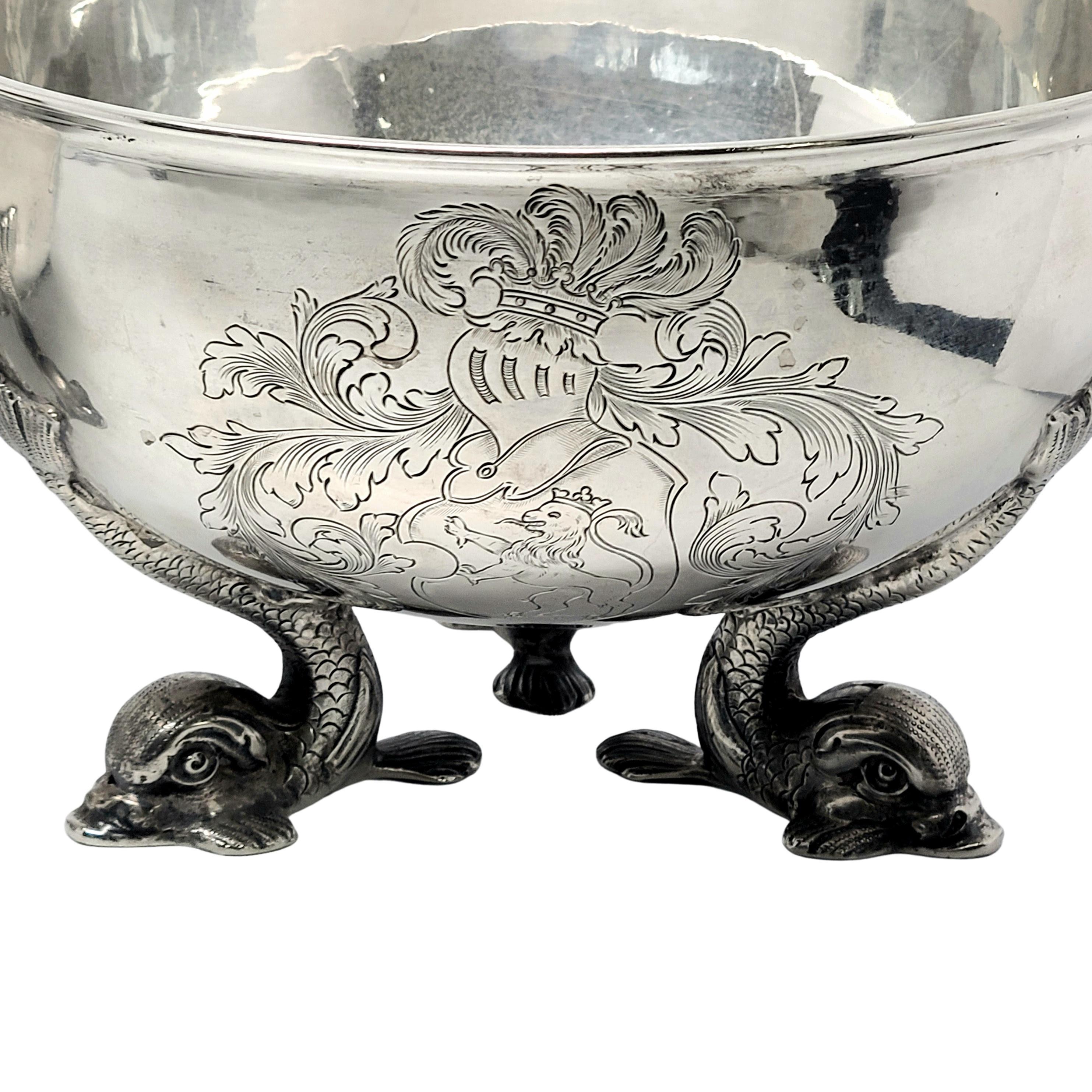 Set of 2 Large Antique Hanau Sterling Silver Bowls British Import Muller For Sale 1