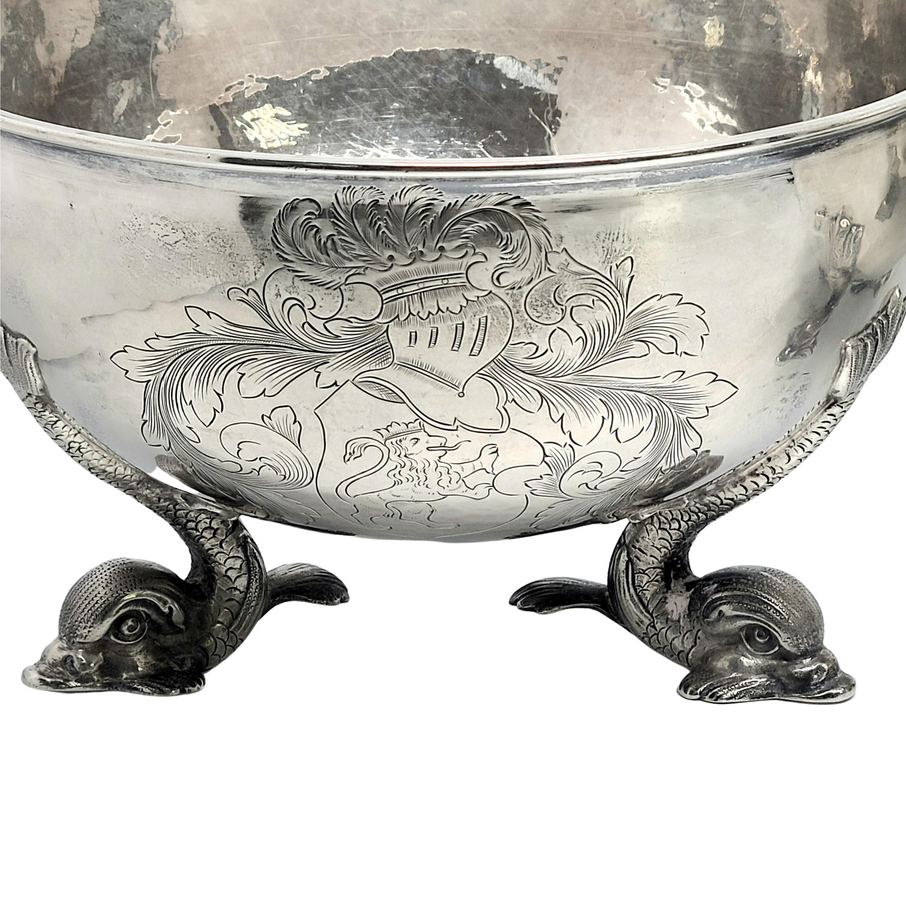 Set of 2 Large Antique Hanau Sterling Silver Bowls British Import Muller For Sale 2