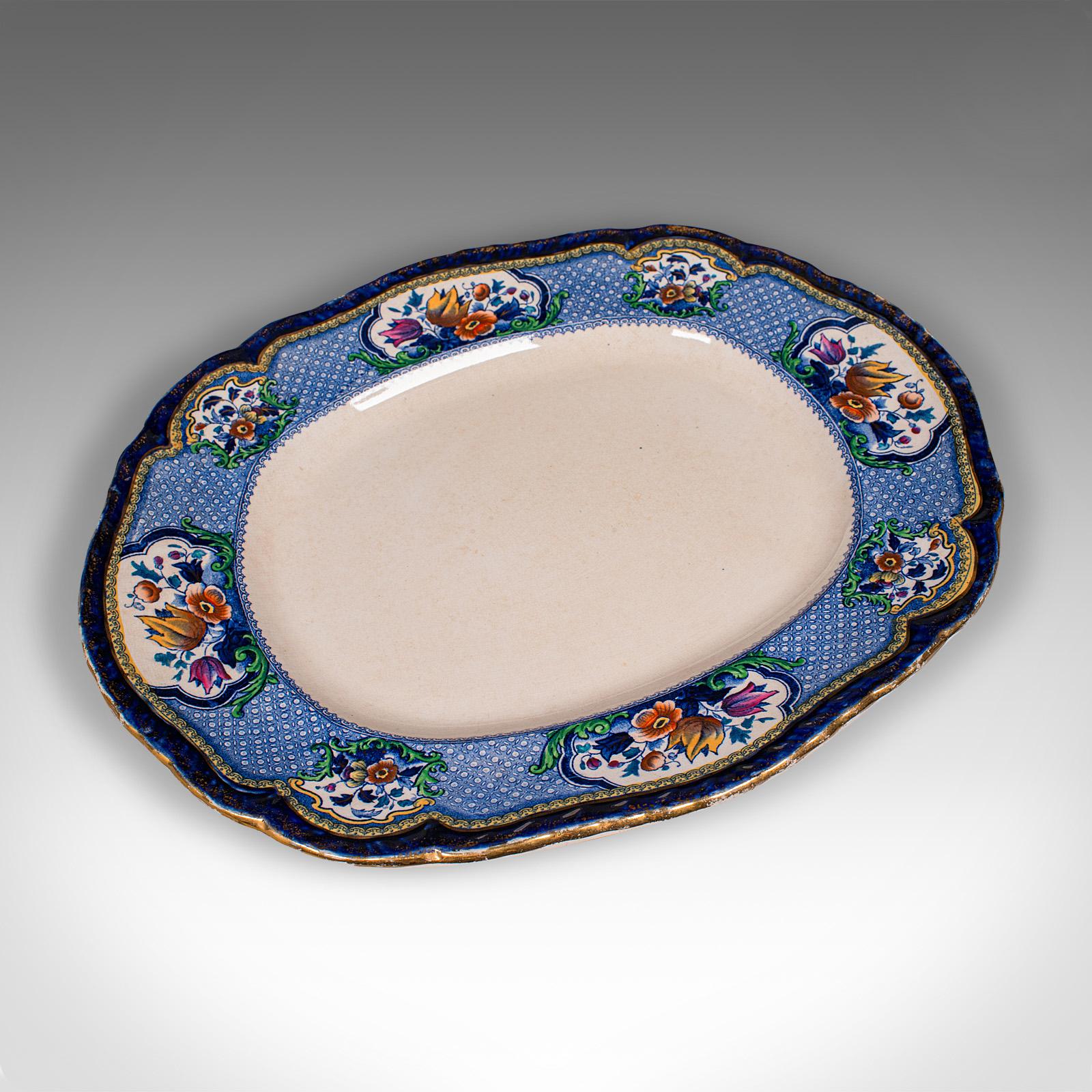 19th Century Set of 2 Large Antique Meat & Poultry Platters, English Ceramic, Victorian, 1900 For Sale