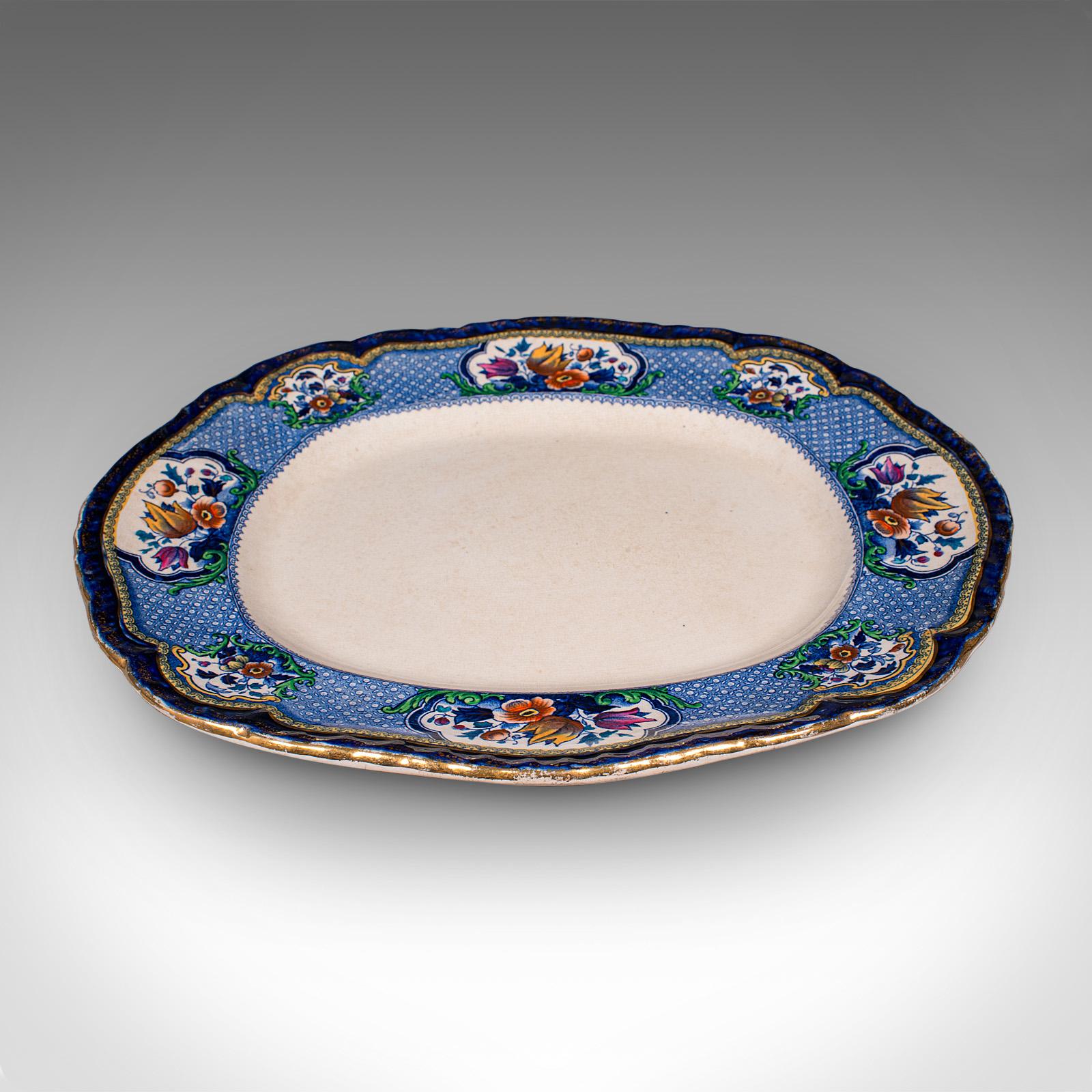 Set of 2 Large Antique Meat & Poultry Platters, English Ceramic, Victorian, 1900 For Sale 1