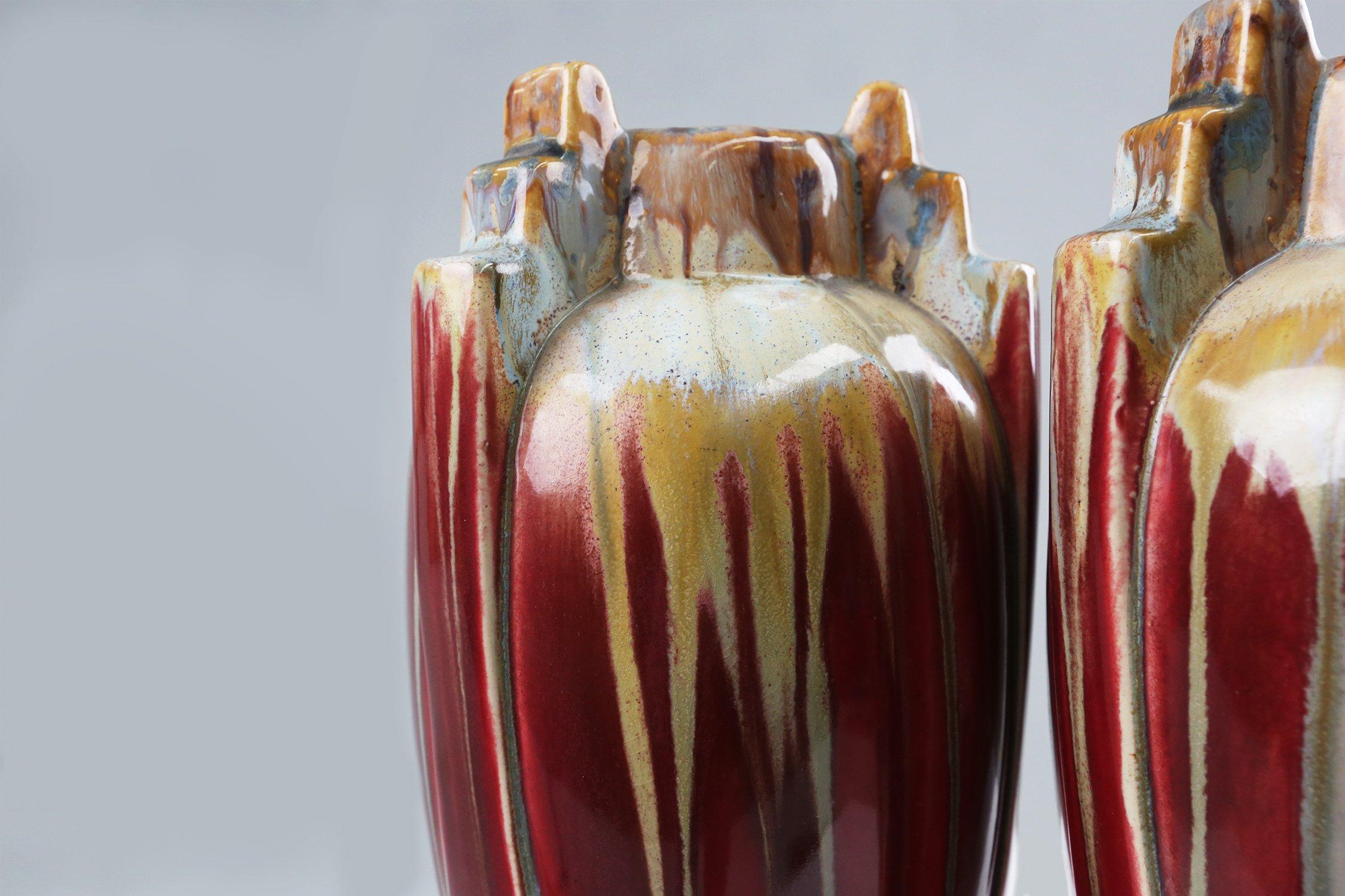 Set of 2 large Art Deco ceramic vases, 1930s For Sale 4