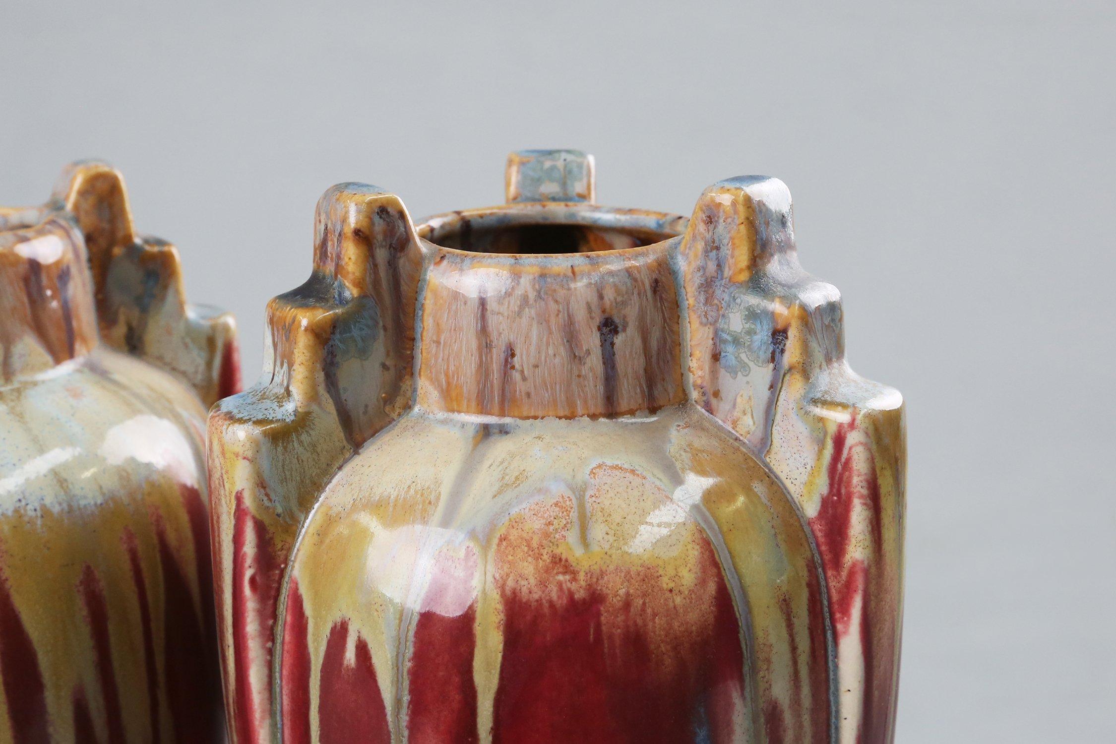 Set of 2 large Art Deco ceramic vases, 1930s For Sale 2