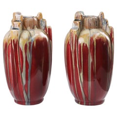 Set of 2 large Art Deco ceramic vases, 1930s