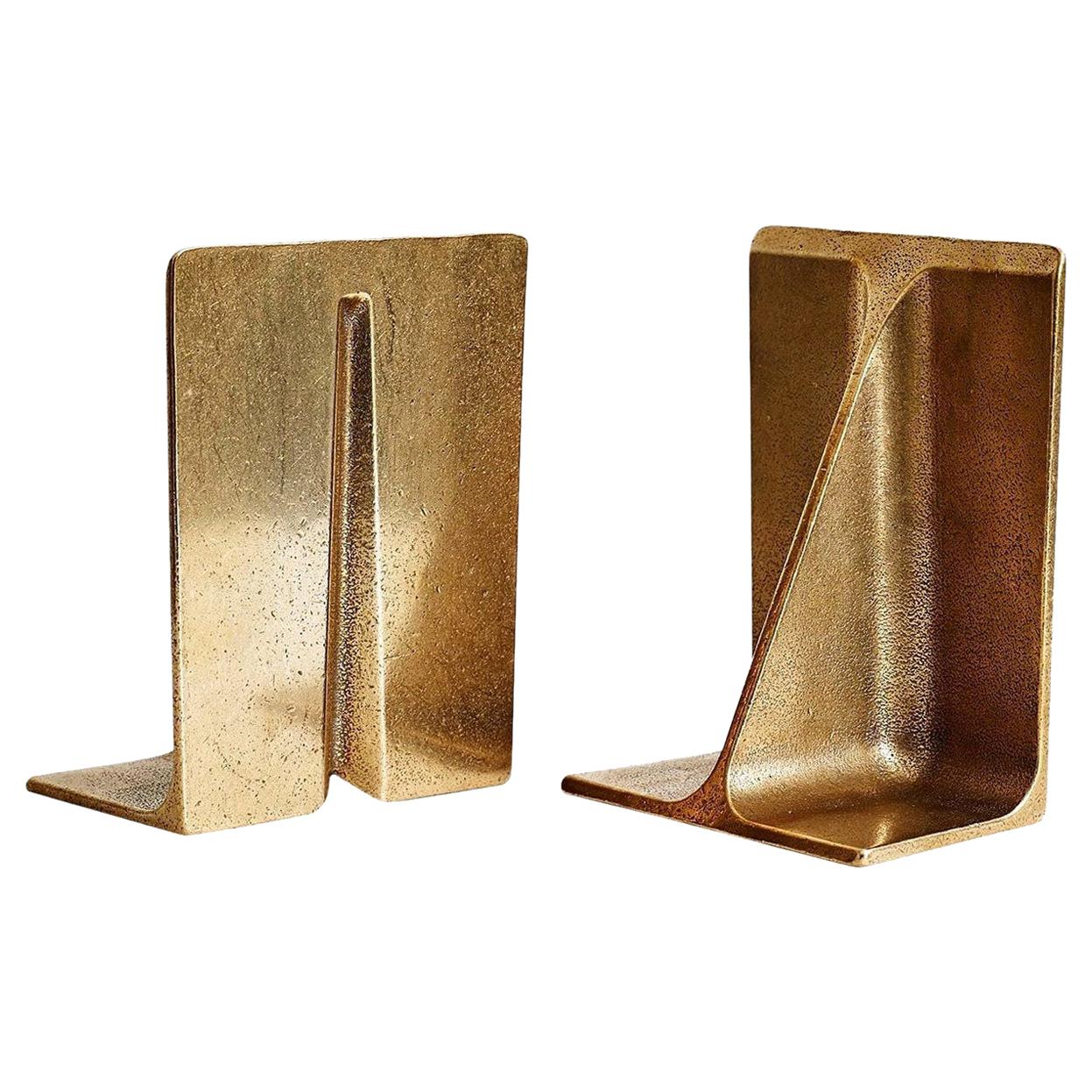 Set of 2 Large Bronze Bookends by Henry Wilson
